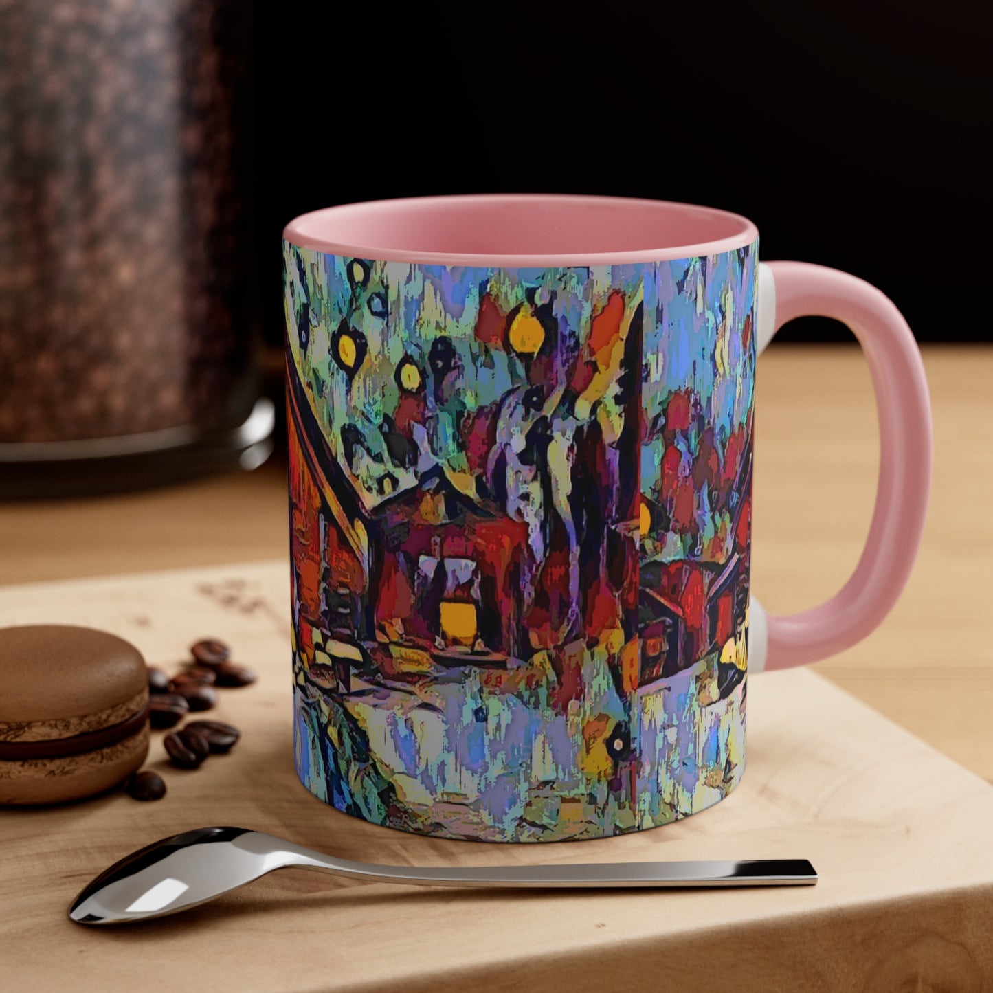 Accent Coffee Mug, 11oz ... A Very Abstract "Mountain Winter Scene" ... Original Works. Copyright Phot's Photo_LODA: Les Objets D'Art. December 2023 ...