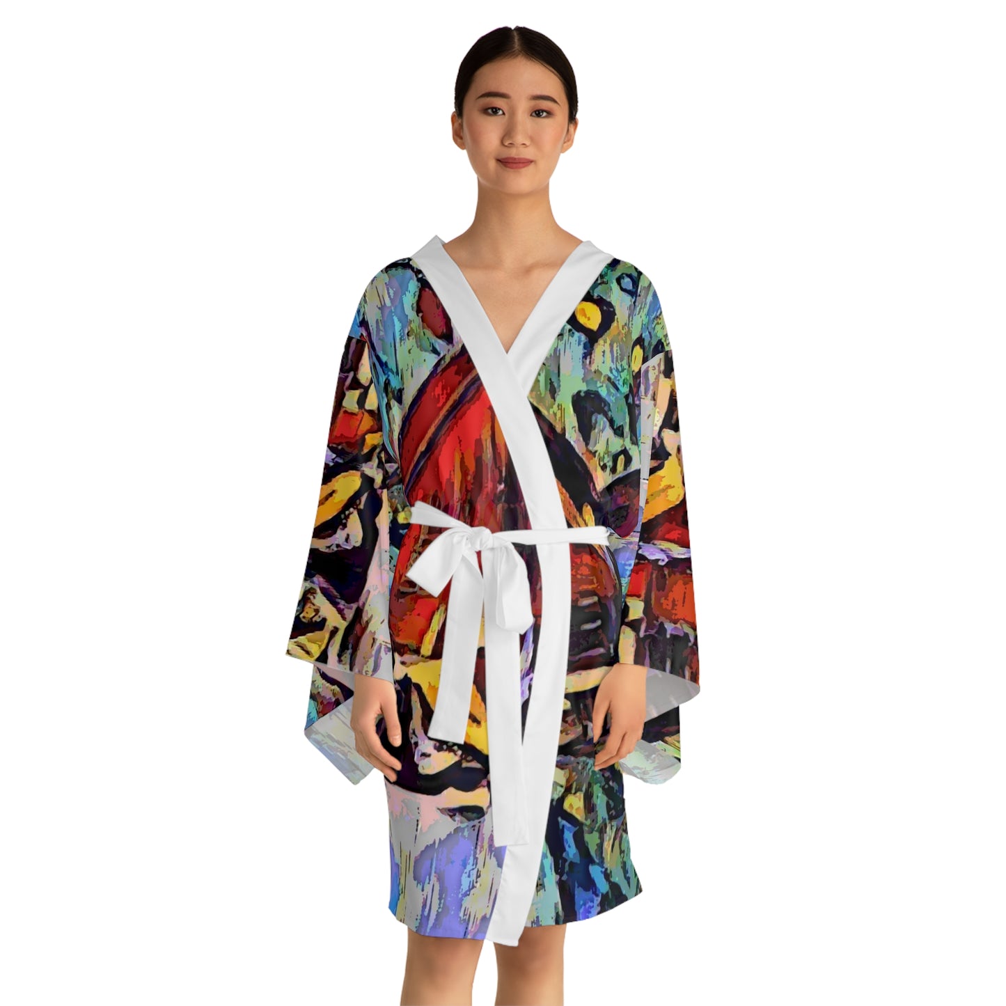 Long Sleeve Kimono Robe (AOP) ... A Very Abstract "Mountain Winter Scene" ... Original Works. Copyright Phot's Photo_LODA: Les Objets D'Art. December 2023 ...