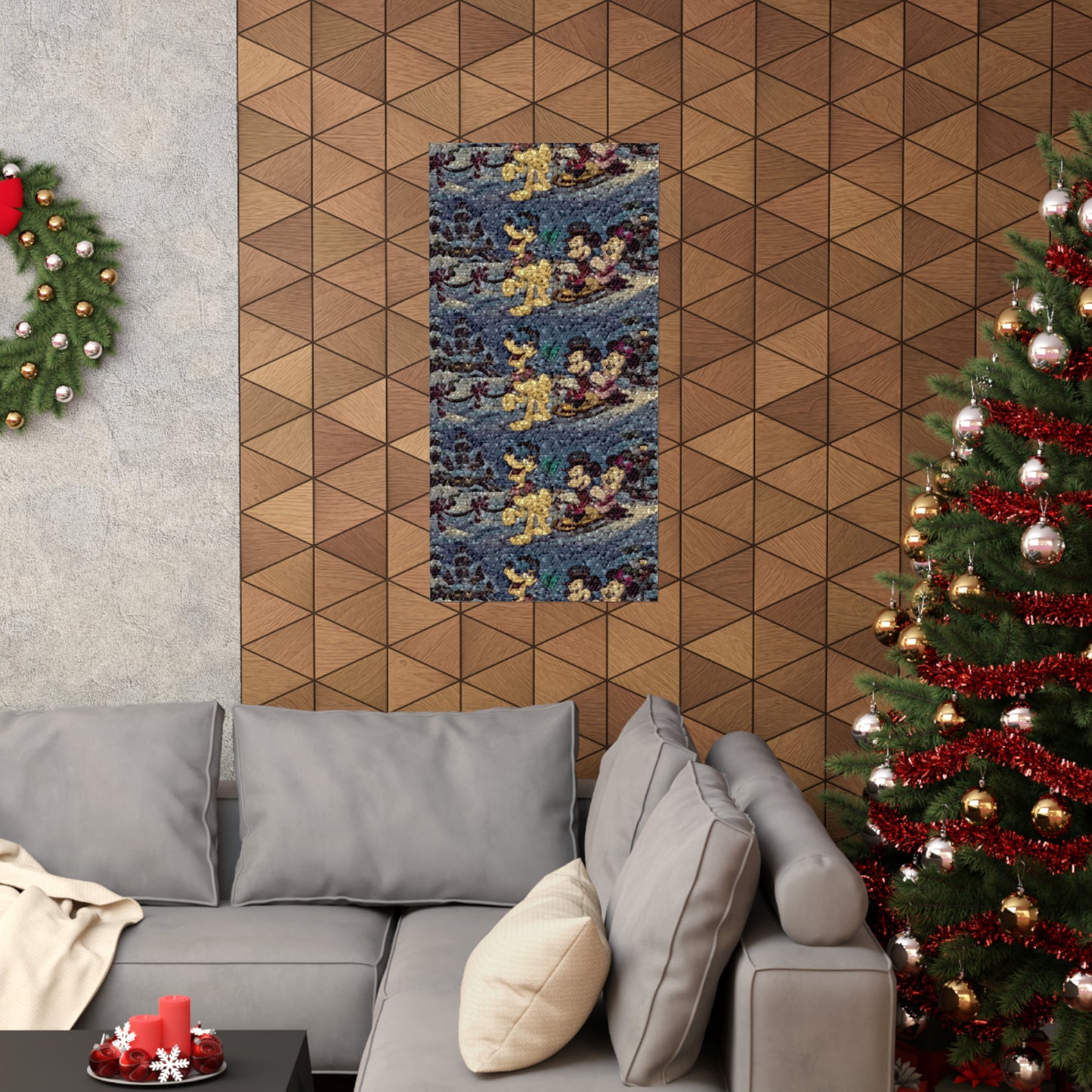 Matte Vertical Posters ... Mickey_N_Minnie Mouse & Pluto ... "A Winter Sleigh Ride" ... Original Works. Winter 2023 ...