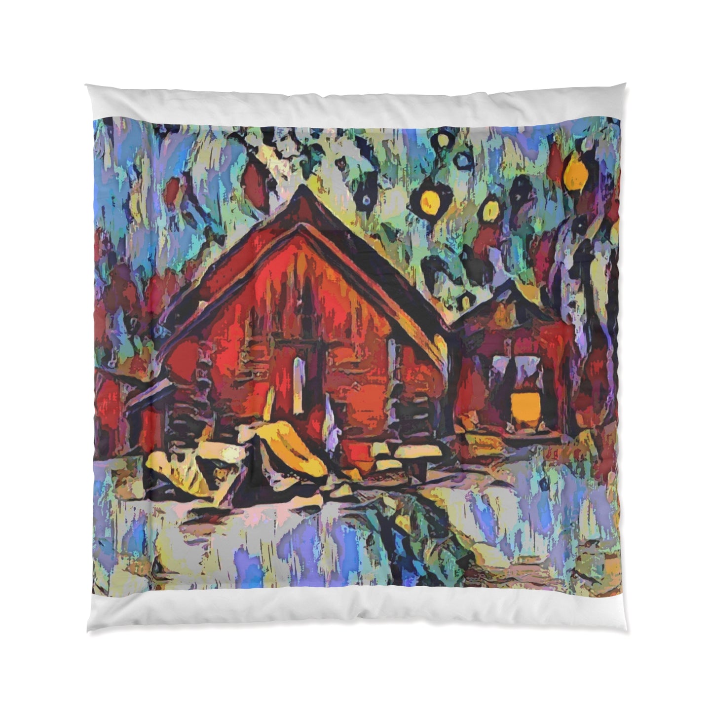 Comforter ... A Very Abstract "Mountain Winter Scene" ... Original Works. Copyright Phot's Photo_LODA: Les Objets D'Art. December 2023 ...