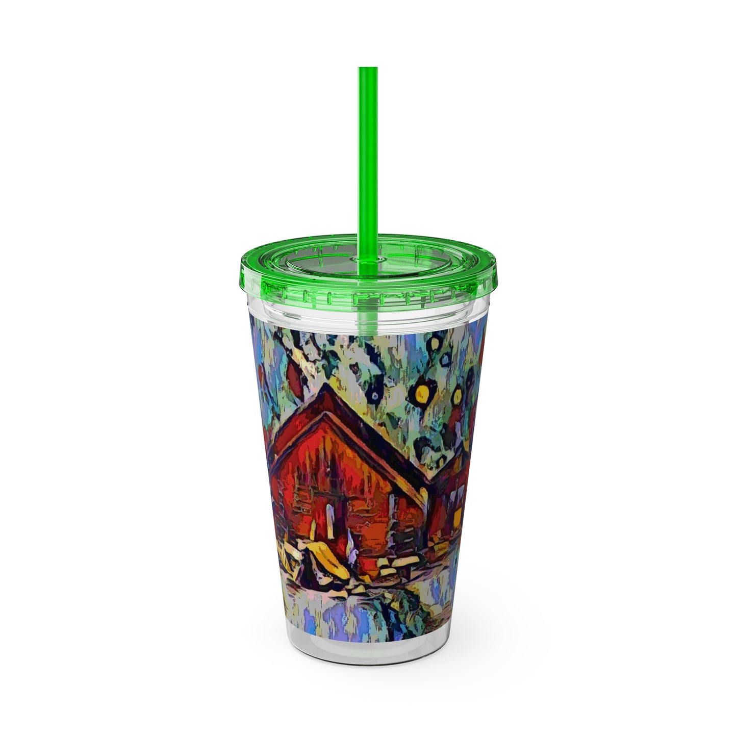 Sunsplash Tumbler with Straw, 16oz ... A Very Abstract "Mountain Winter Scene" ... Original Works. Copyright Phot's Photo_LODA: Les Objets D'Art. December 2023 ...
