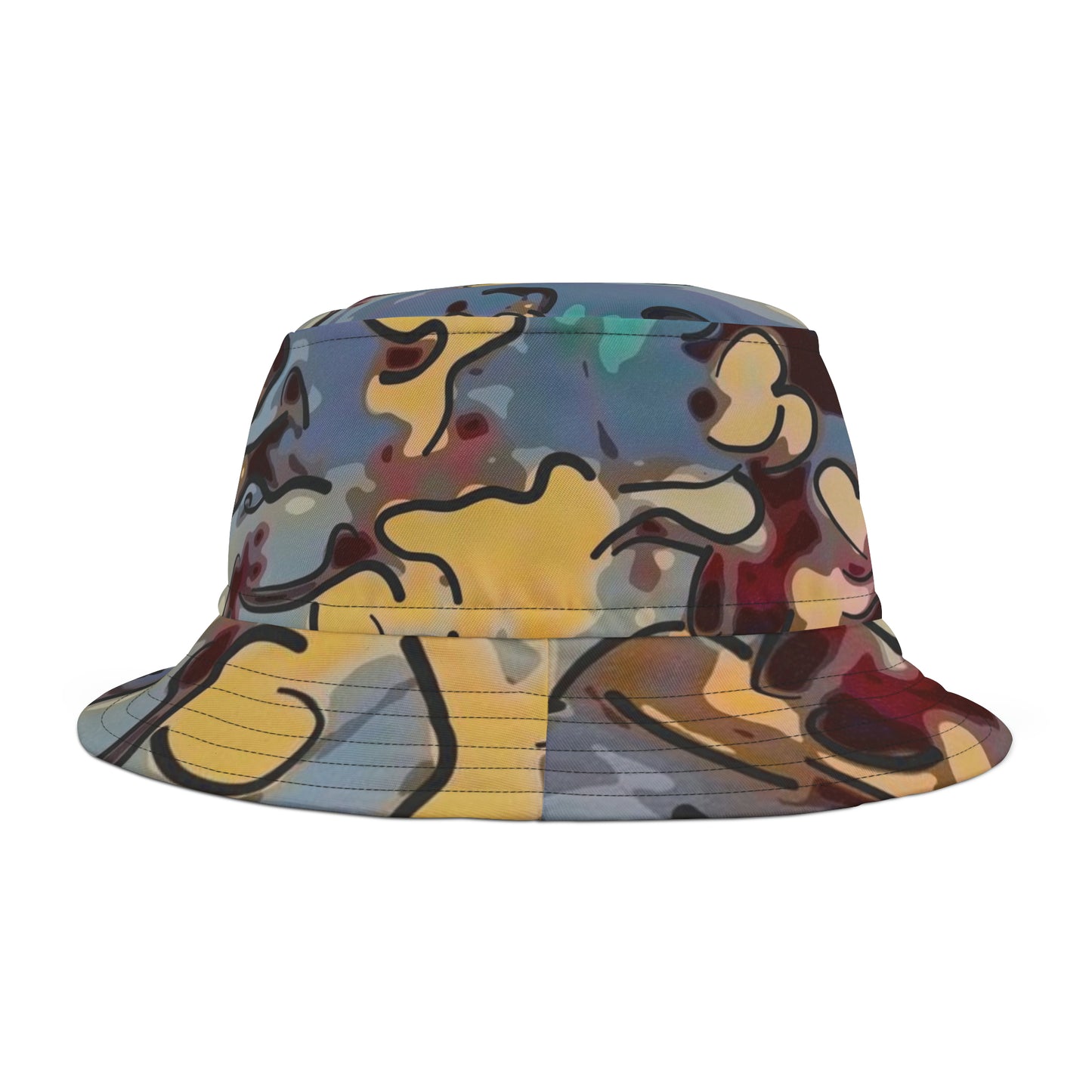 Bucket Hat (AOP) ... Winter Holidays With Good Friends ... "Mickey, Pluto & Minnie ..." ... Original Works ...