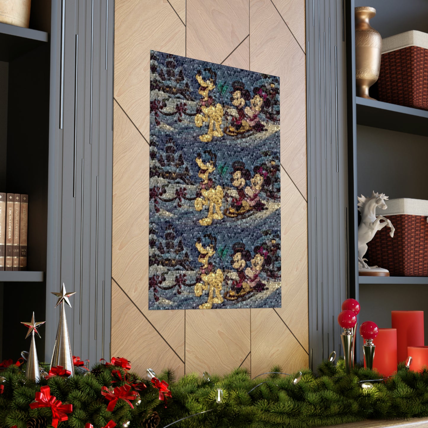 Matte Vertical Posters ... Mickey_N_Minnie Mouse & Pluto ... "A Winter Sleigh Ride" ... Original Works. Winter 2023 ...