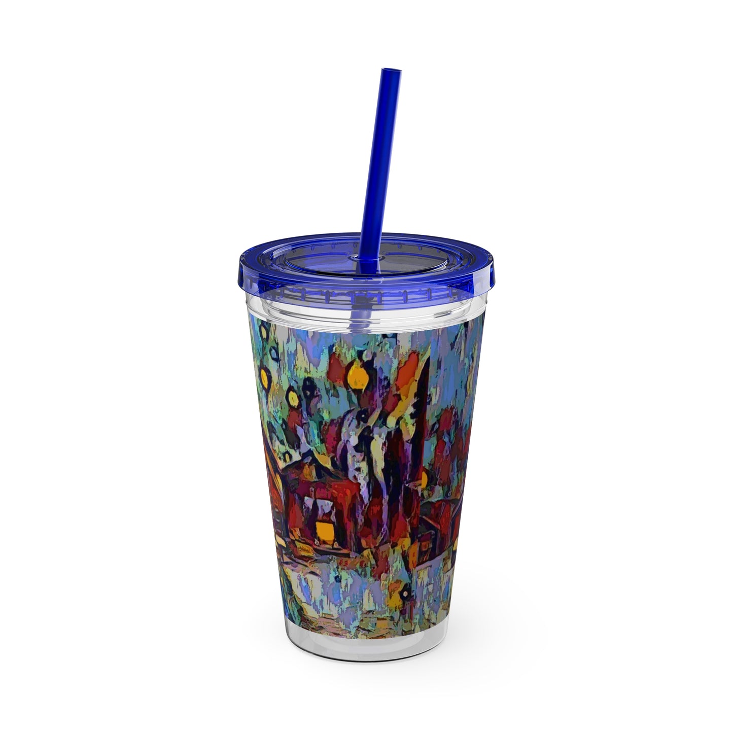 Sunsplash Tumbler with Straw, 16oz ... A Very Abstract "Mountain Winter Scene" ... Original Works. Copyright Phot's Photo_LODA: Les Objets D'Art. December 2023 ...