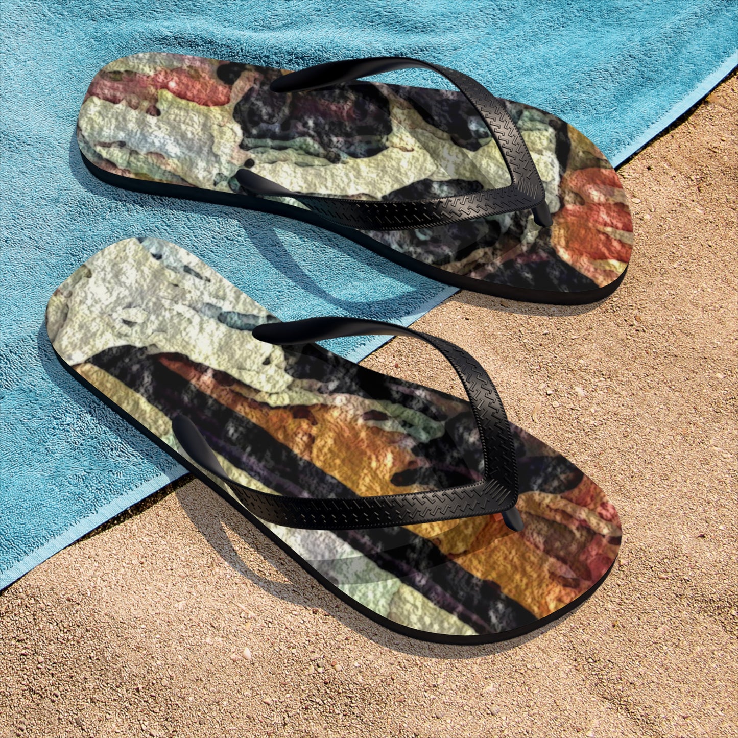Unisex Flip-Flops ... Ozzy-Hippensteel ... "Don't Cry Now ... Dry-Your_Eyes ... On The Wind". Oriignal Works. May 2023.