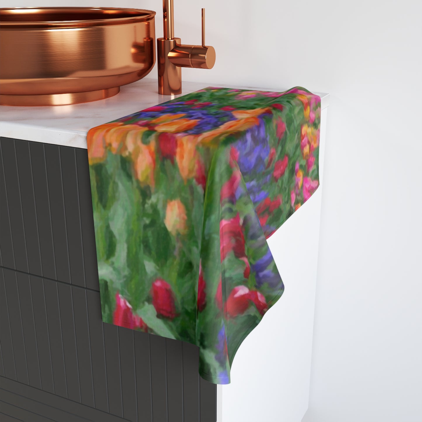 Hand Towel ... Skagit Valley Tulips ... Skagit Valley, Washington ... Family Archives ... Original Works ... Circa 1980's ...