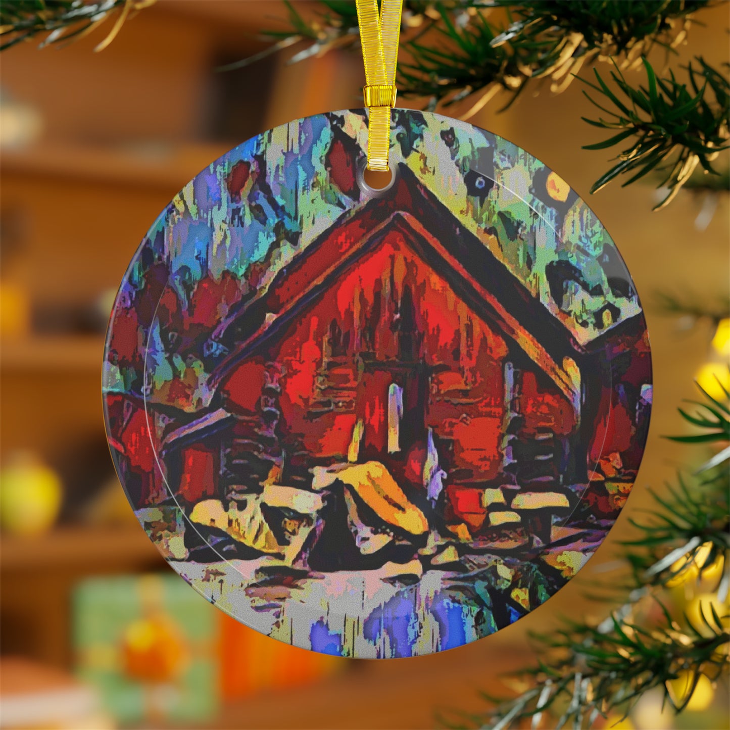 Glass Ornaments ... A Very Abstract "Mountain Winter Scene" ... Original Works. Copyright Phot's Photo_LODA: Les Objets D'Art. December 2023 ...