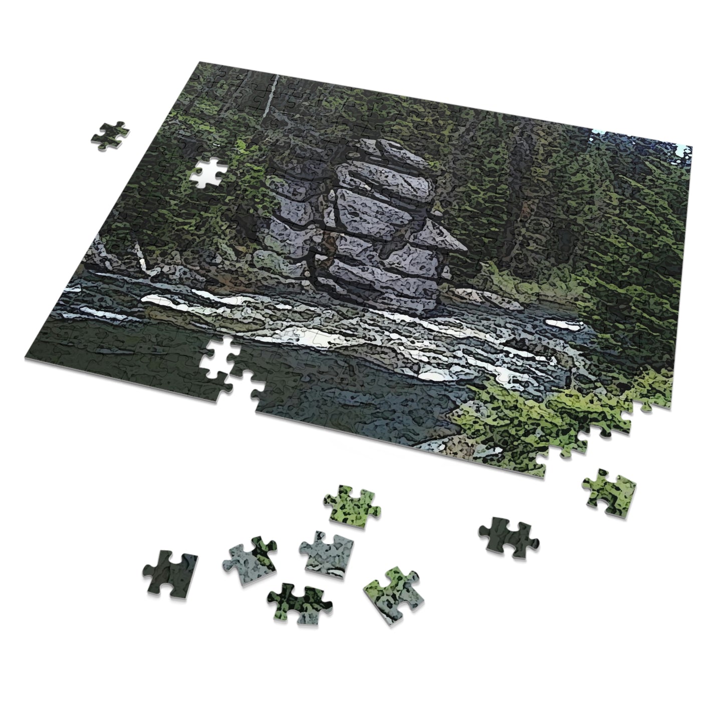 Jigsaw Puzzle (30, 110, 252, 500,1000-Piece) ..."I Am Innocent" ... Tricky-Dick Immortalized ... Nixon Rock: Along The River ... Central Idaho, Summer 2020 ... Original Works ...