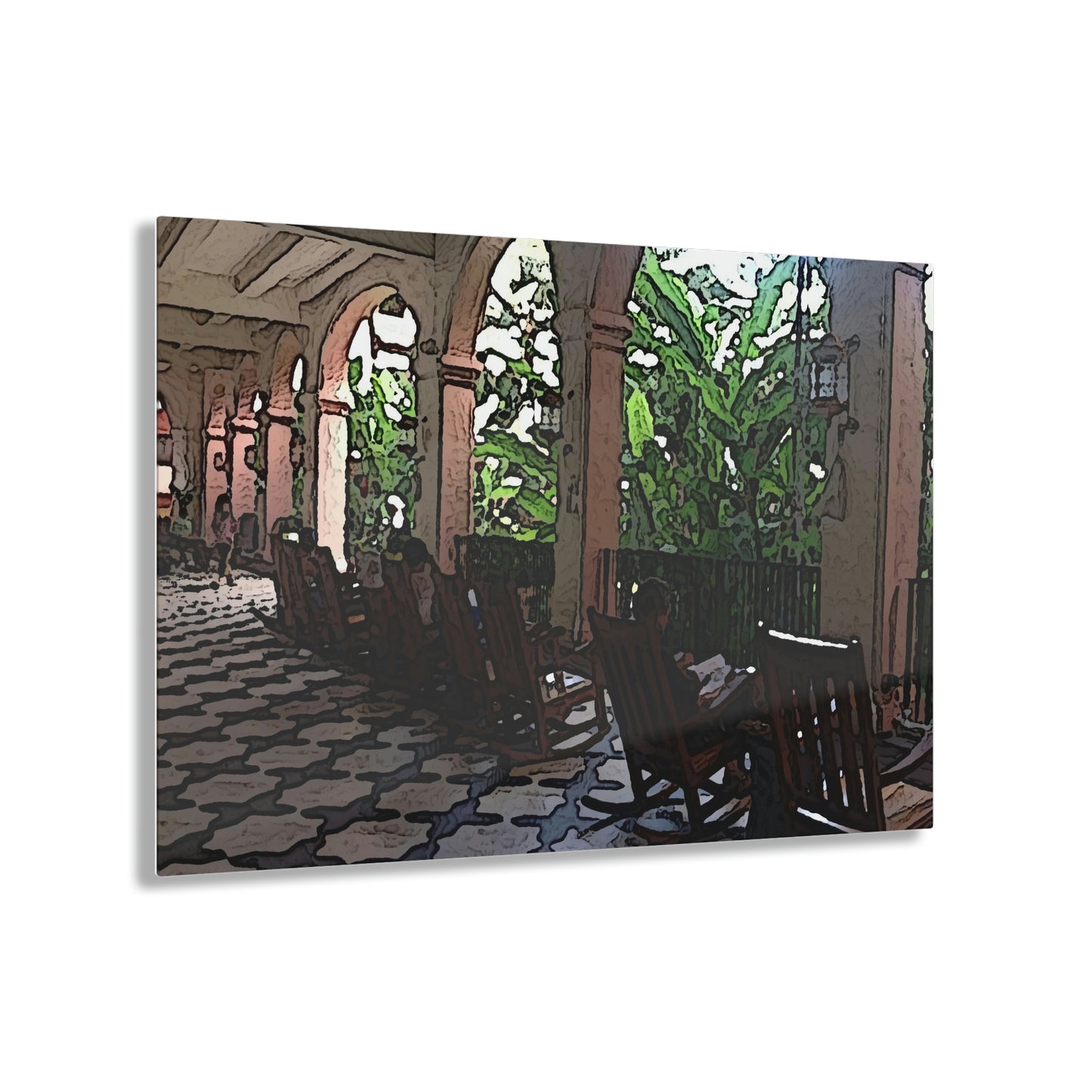 Acrylic Prints ...  Lanai & Rocking Chairs At: 'The Pink Palace' ... The Royal Hawai'ian ... Honolulu, HI ... '27Oct2014' ... Original Works ...