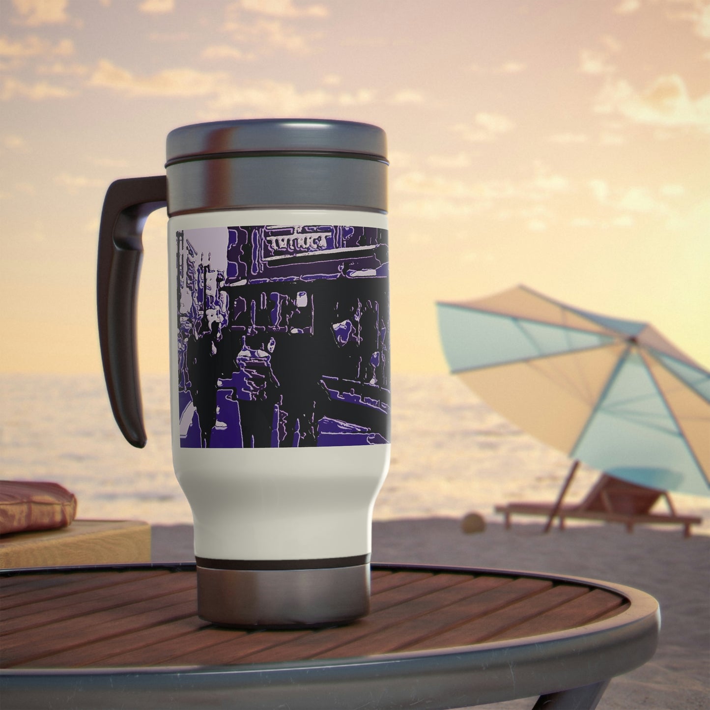 Stainless Steel Travel Mug with Handle, 14oz ... San Francisco ... 'Rice-A-Roni-A-San Francisco Treat' ... "A Cable Car Classic" ... Family Archives: 1973 ... Original Works ...