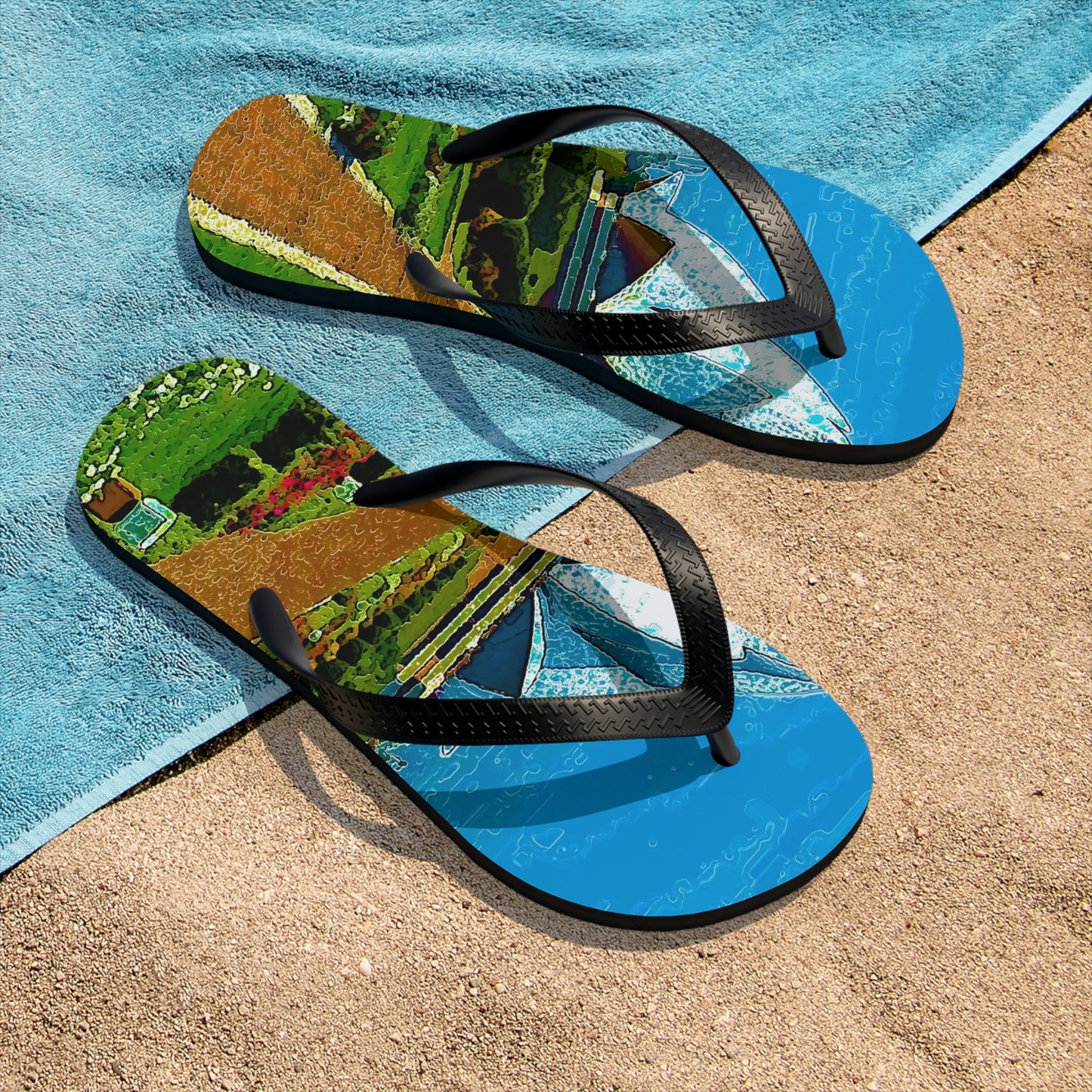 Unisex Flip-Flops ... 'Bahai'i House-Of-Worship' ... "Lotus Temple: Delhi, India, 2008" ... Original Works ...