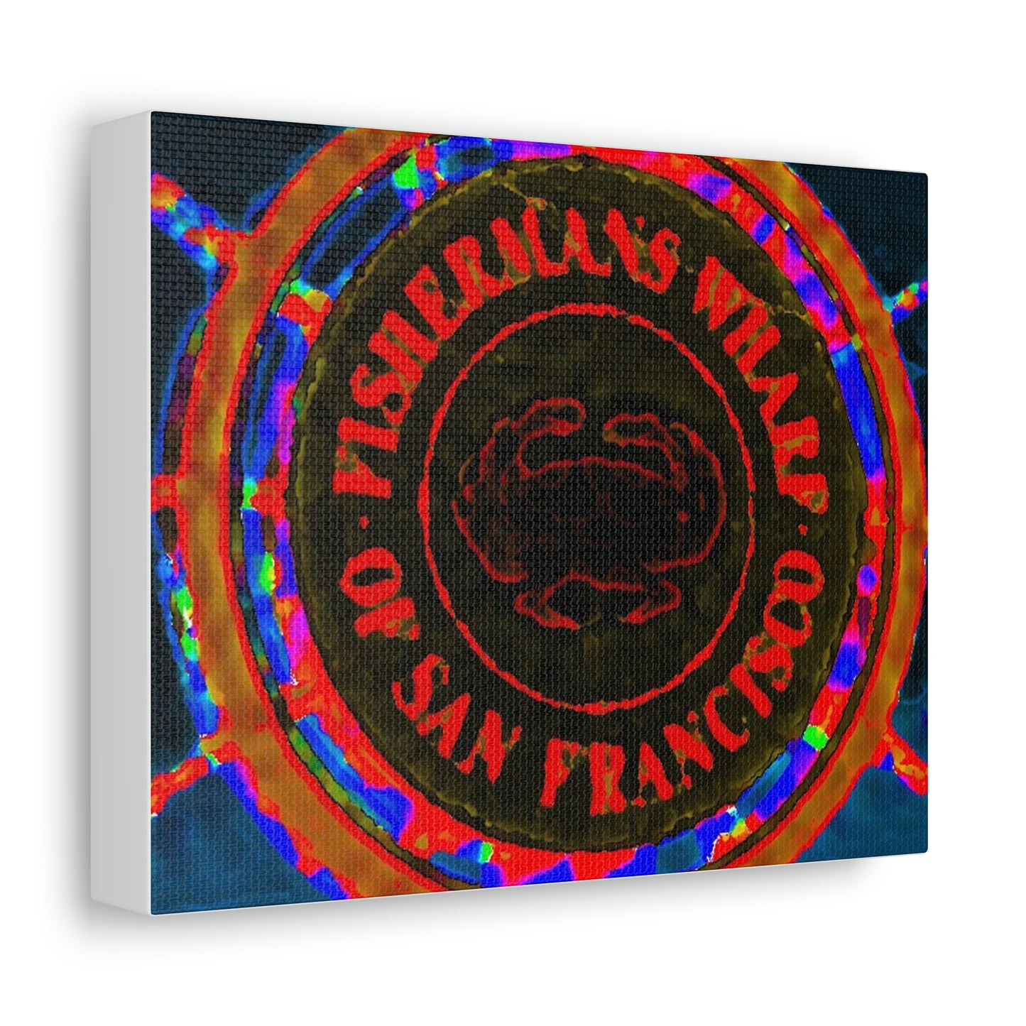 Satin Canvas, Stretched ... "No.9 Fishermen's Grotto - Fishermen's Wharf, SF, California" ... Family Archives: 1970's ... Original Works ...