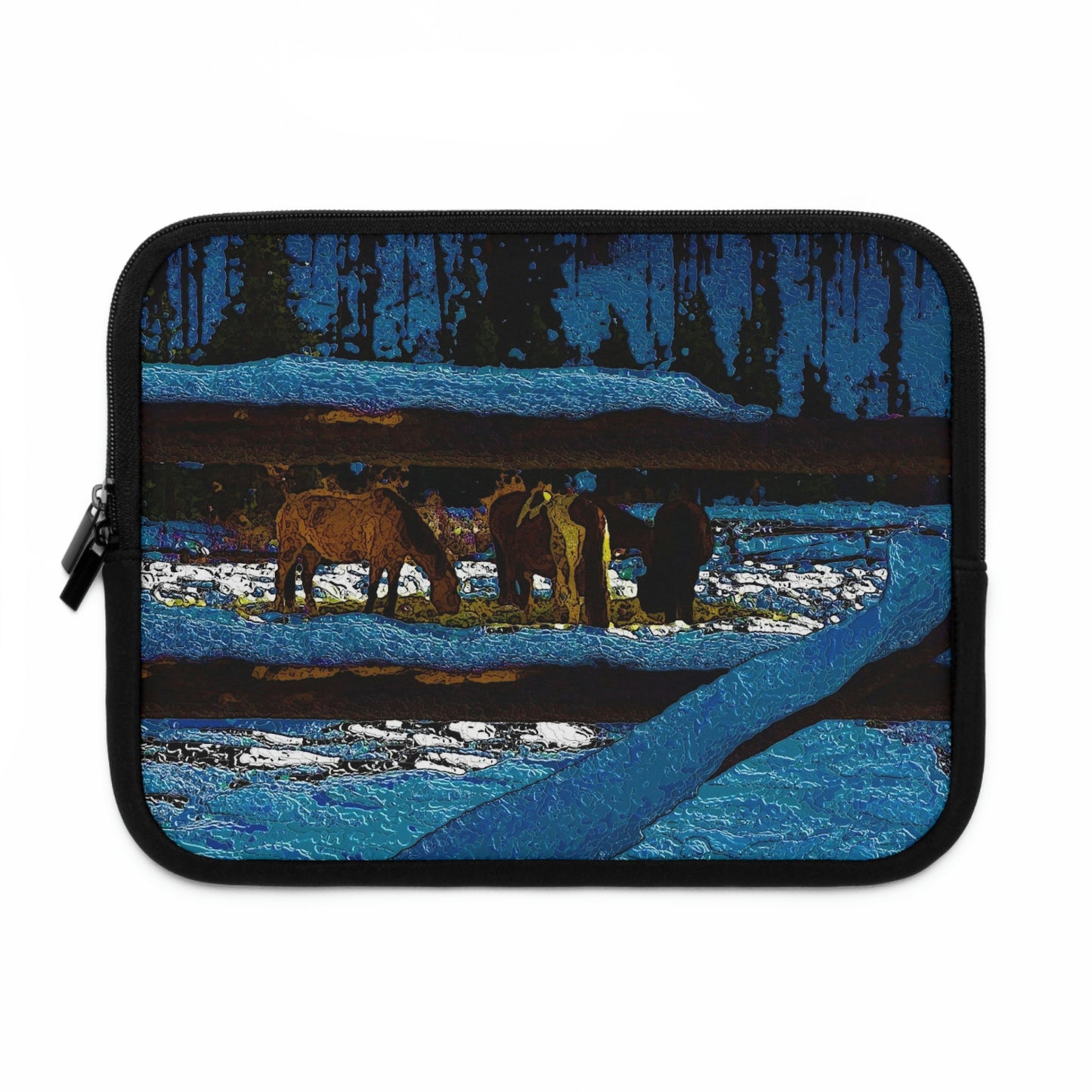 Laptop Sleeve ...  A Horse ... A Saddle ...  Foraging Through The Snow ...  An_Asses 'Cry' ... Central Idaho, November 2022 ...  Original Works ..
