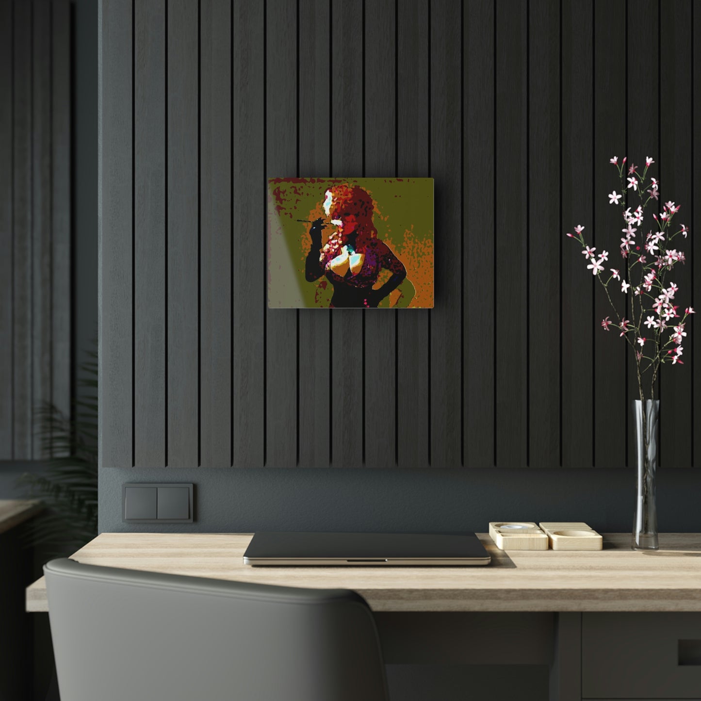 Acrylic Prints ... A Colleague Overseas ... 'Enjoying A Fag' ... Original Works ... "April Fools 2023" ... Hot-Tranny-Smoke ...