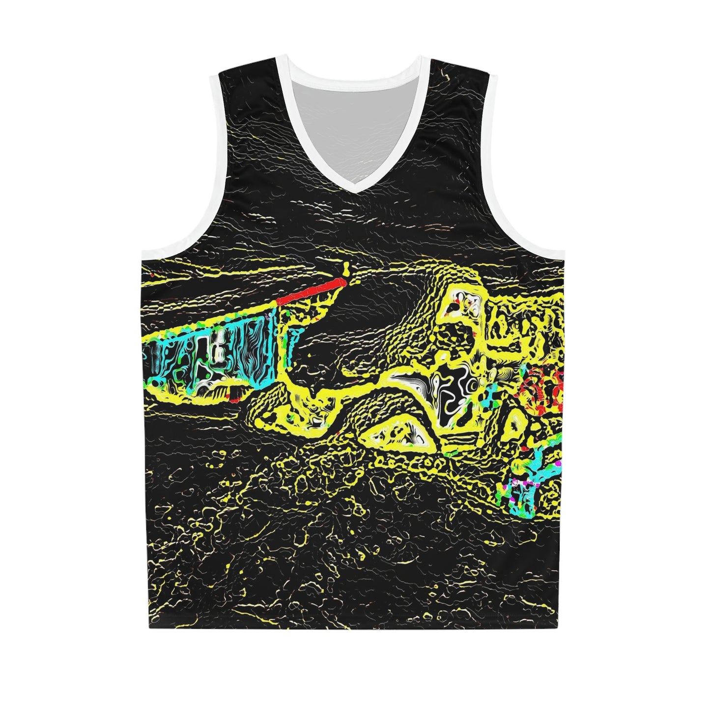 Basketball Jersey (AOP) ... "Snow Vehicle In Snow Storm At-Rest" ... Circa 12Mar23 ... Central Idaho ... 18-Hours Rendering Time: Original Works ...