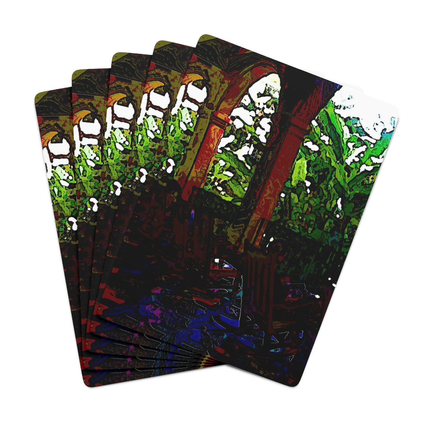 Custom Poker Cards ... Lanai & Rocking Chairs At: 'The Pink Palace' ... The Royal Hawai'ian ... Honolulu, HI ... '27Oct2014' ... Original Works ...