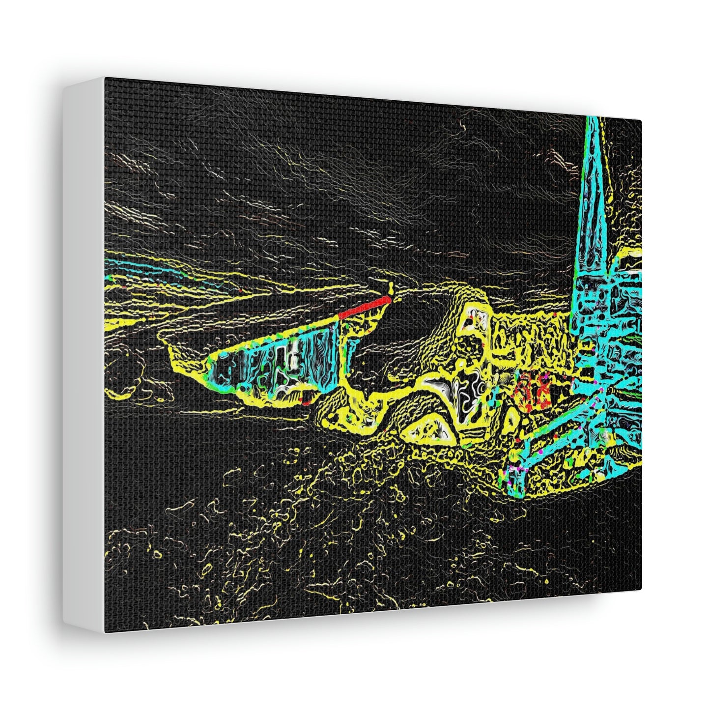 Satin Canvas, Stretched ... "Snow Vehicle In Snow Storm At-Rest" ... Circa 12Mar23 ... Central Idaho ... 18-Hours Rendering Time: Original Works ...