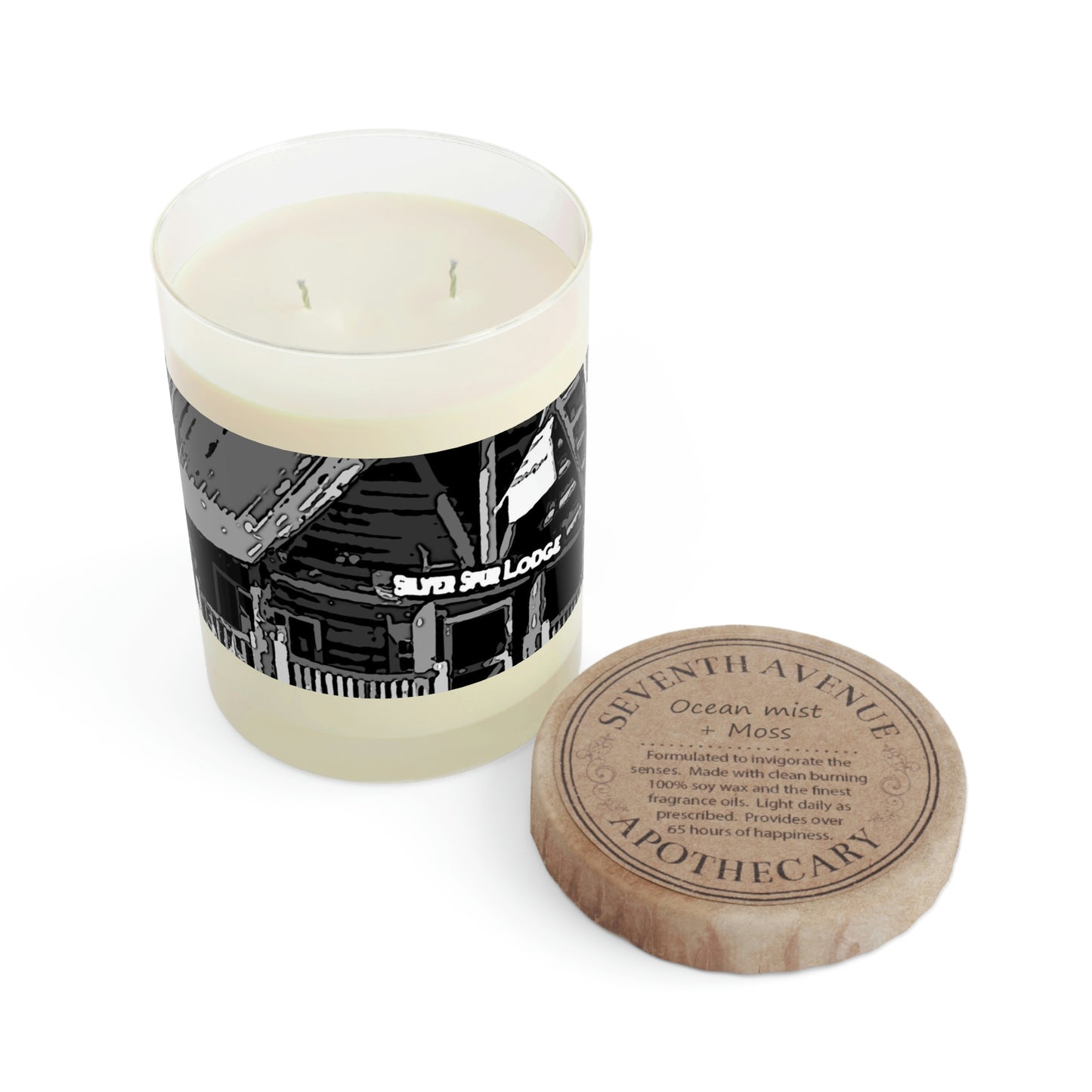 Scented Candle - Full Glass, 11oz ... A Beautiful Lodge & Back-Country Outfitter In A Mountain Town ... 'Dixie, Idaho, November 2022' ... Original Works ...