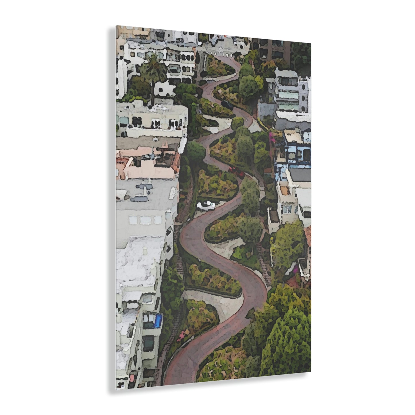 Acrylic Prints ... A Crazy Street ... 'Eight Winding Curve-Switchbacks' ... "Lombard Street, San Francisco, CA' ... Family Archives: 1970's ... Original Works ...