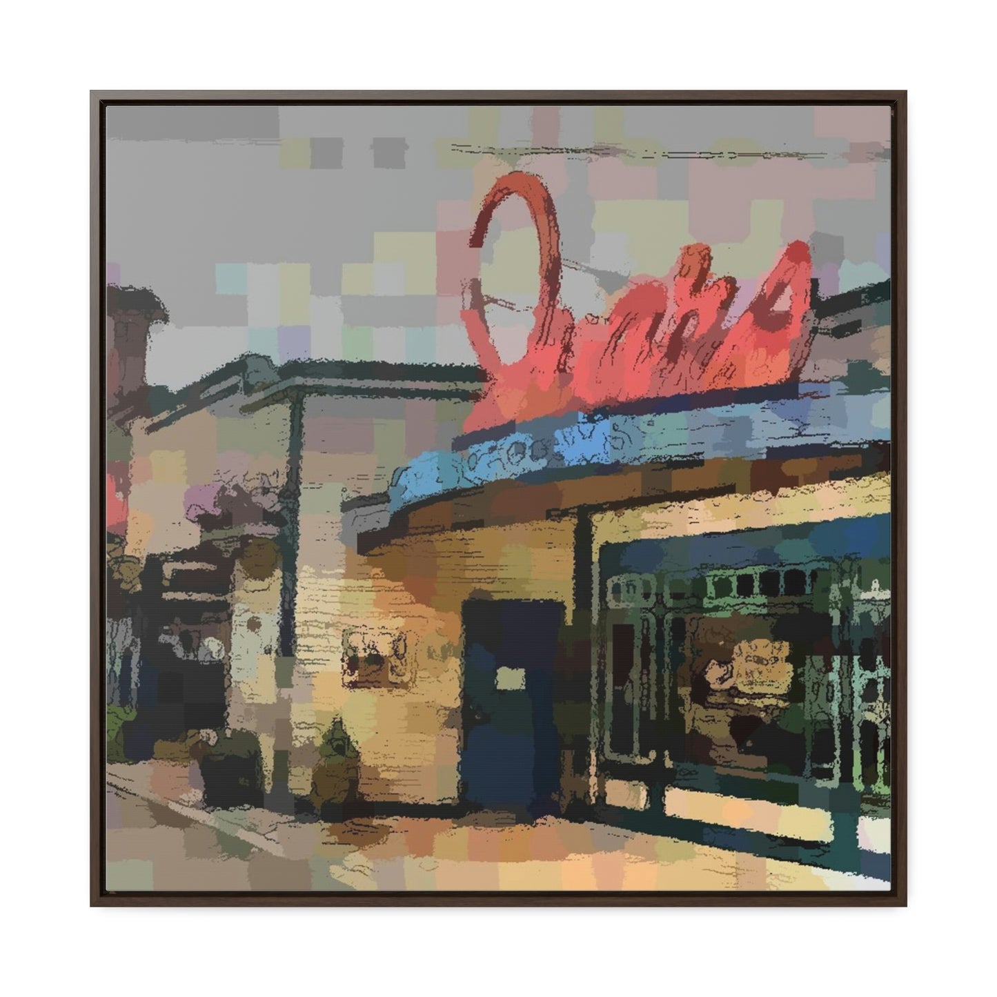 Gallery Canvas Wraps, Square Frame ...  In-A-Hurry & Stressed? ... Remember: Keep "Clam" ... Clam_Happy ...  'Ivars: Seattle Waterfront' ... Personal Archives ... Original Works ...