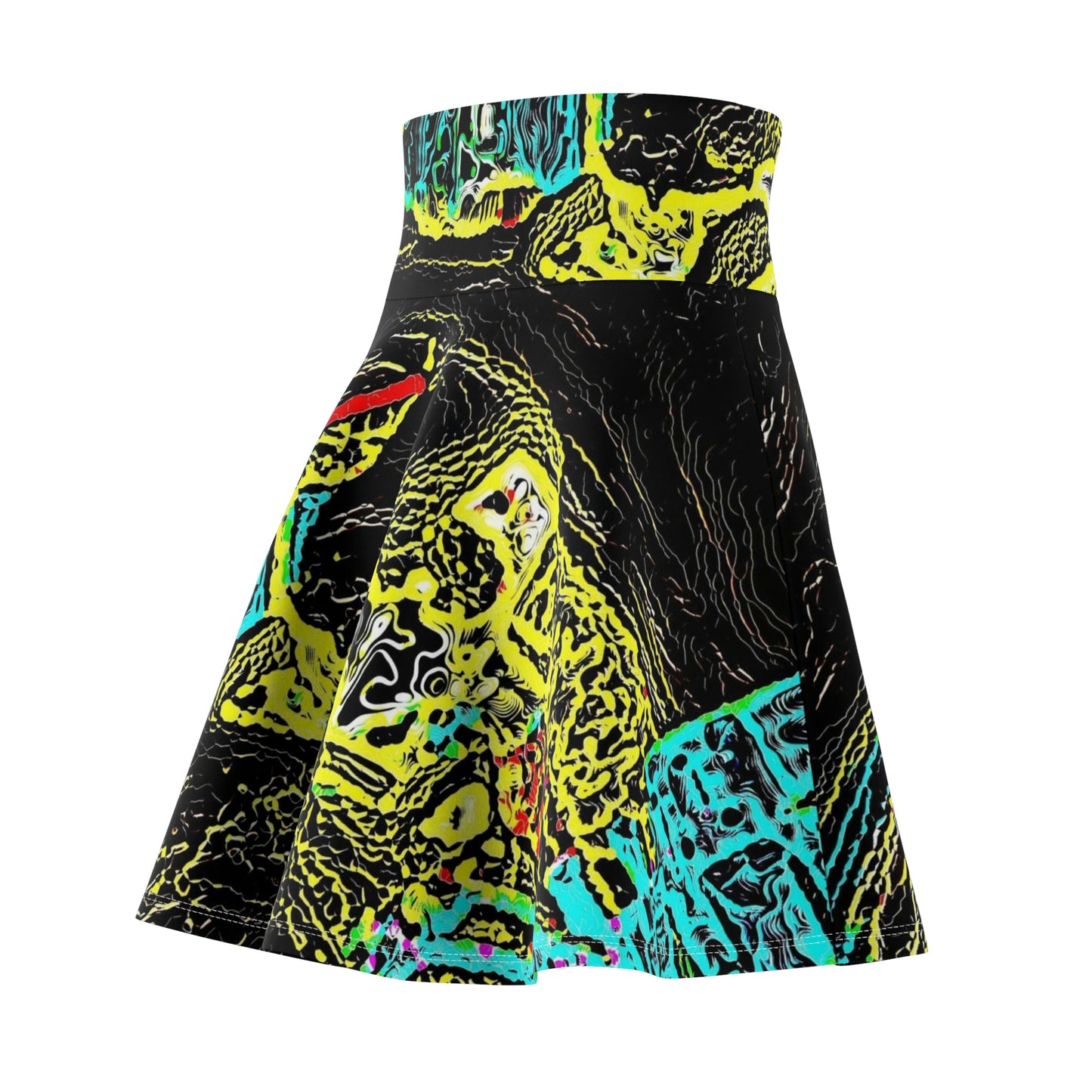 Women's Skater Skirt (AOP) ... "Snow Vehicle In Snow Storm At-Rest" ... Circa 12Mar23 ... Central Idaho ... 18-Hours Rendering Time: Original Works ...