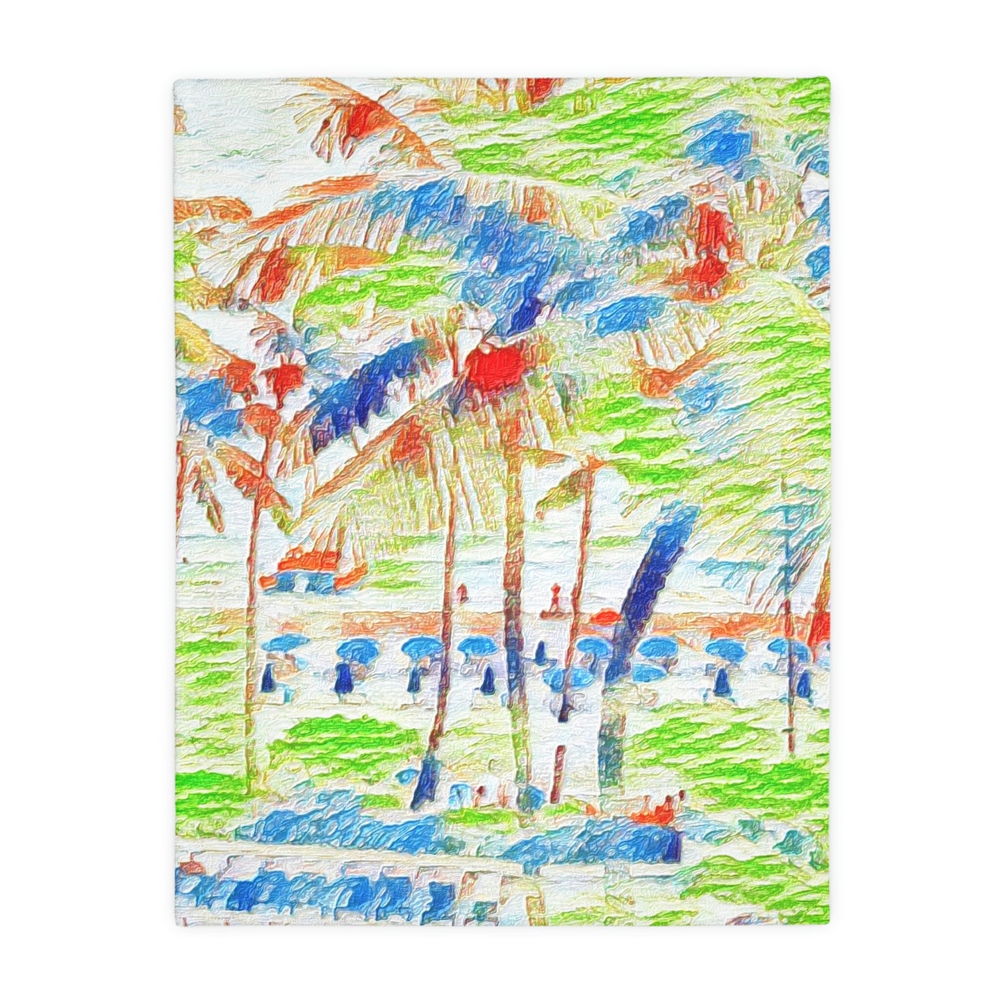 Velveteen Minky Blanket (Two-sided print) ... "The Royal Hawai'ian: Waikiki Beach_Beach" ... Honolulu, HI ... October 2014 (Halloween) ... Original Works ...