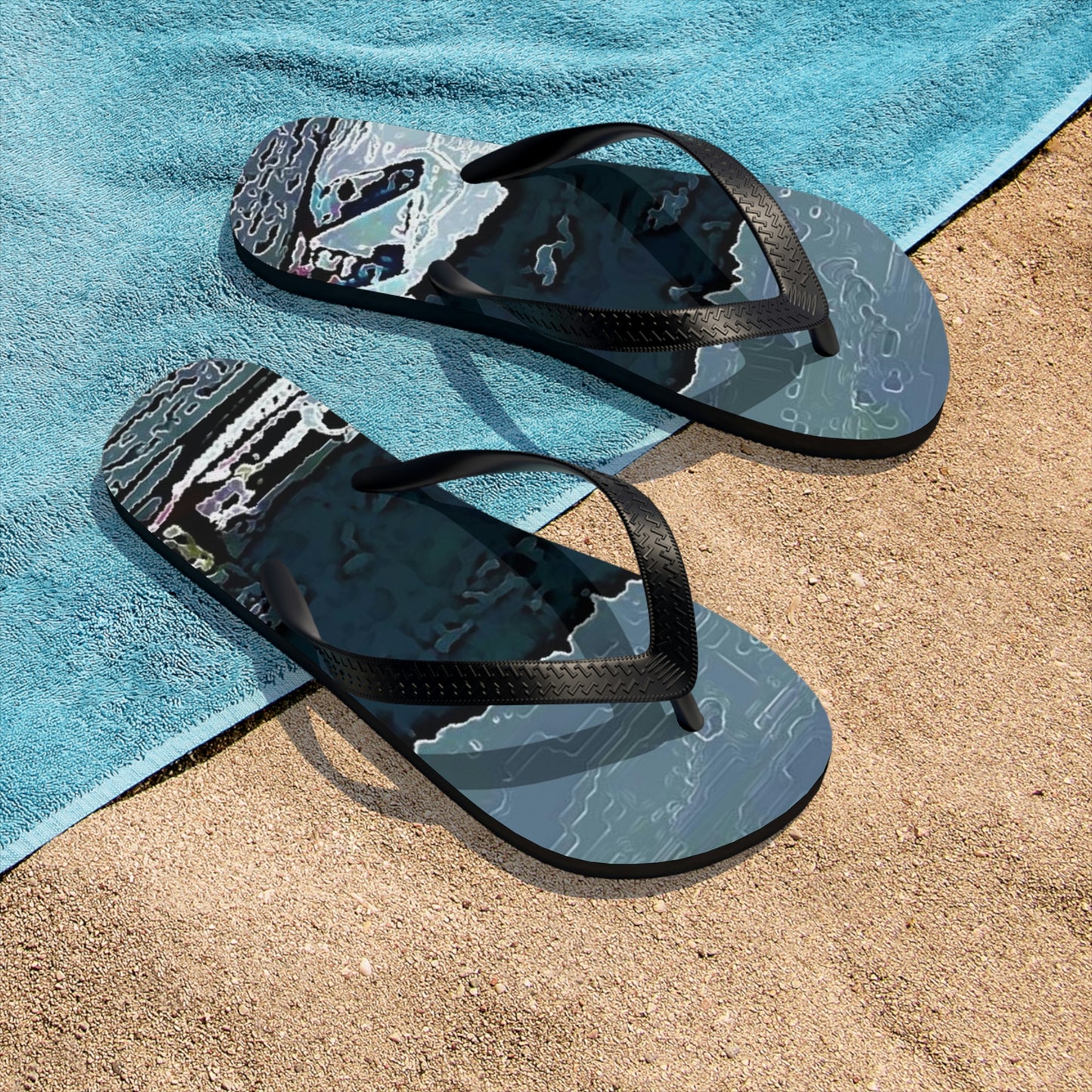 Unisex Flip-Flops ...  Seattle Columbia Cup On Lake Washington ... "Dave Wilcox Heads For The Win" ... Associate Gift-Photo ... Original Works ...