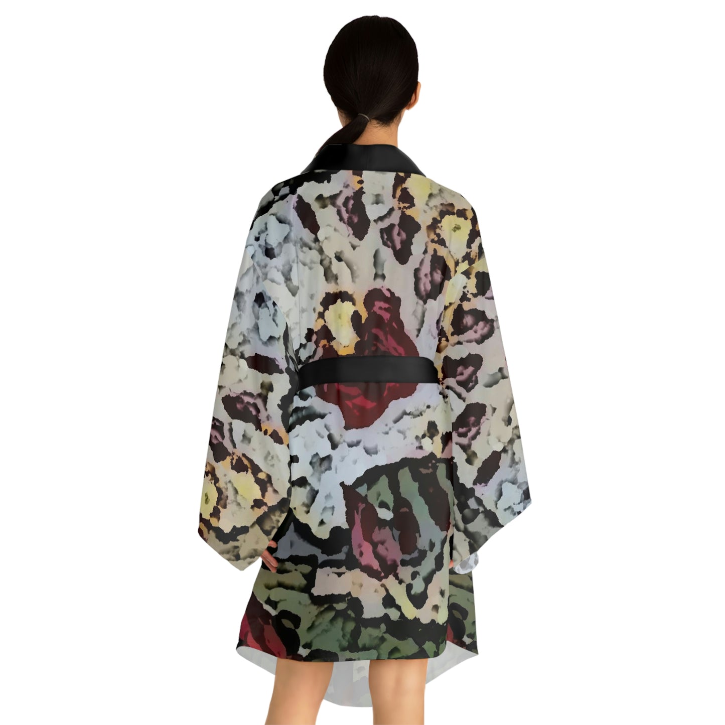 Long Sleeve Kimono Robe ... "A Friendly Flower" ... Pointsettia 'Pointing' ... Original Works ... (Supplied Photograph) ...
