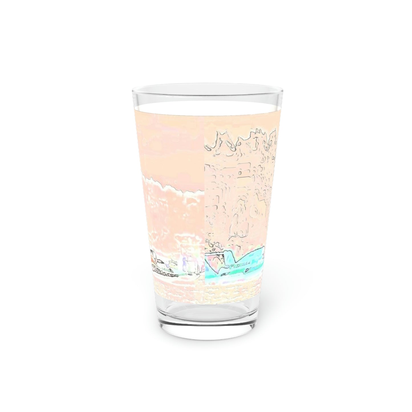 Pint Glass, 16oz ... Seattle Columbia Cup On Lake Washington ... "Dave Wilcox Heads For The Win" ... Associate Gift-Photo ... Original Works ...