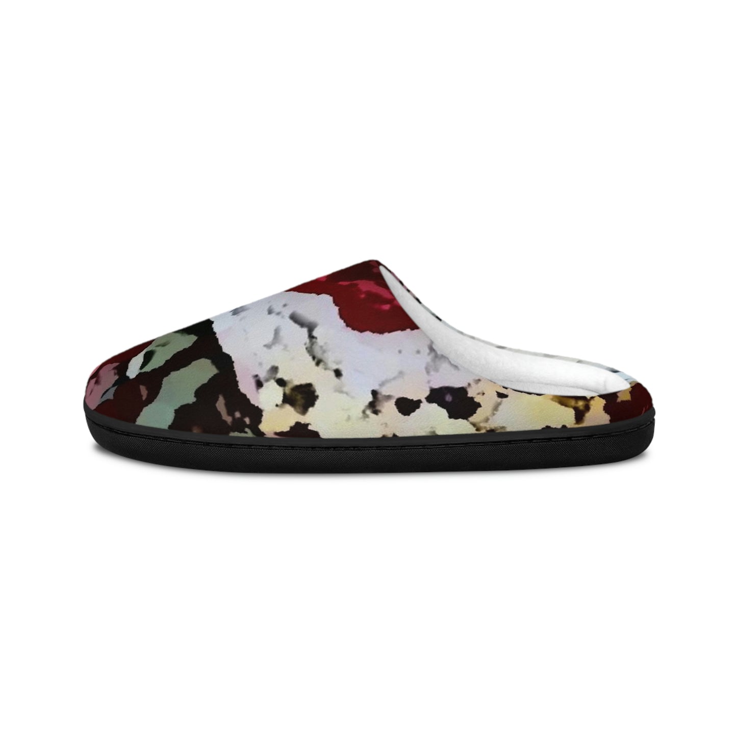 Men's Indoor Slippers ... "A Friendly Flower" ... Pointsettia 'Pointing' ... Original Works ... (Supplied Photograph) ...