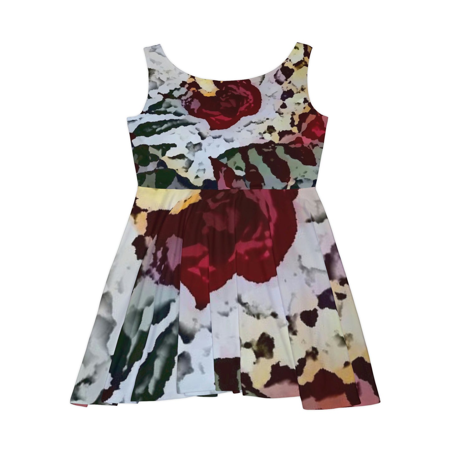 Women's Skater Dress ... "A Friendly Flower" ... Pointsettia 'Pointing' ... Original Works ... (Supplied Photograph) ...