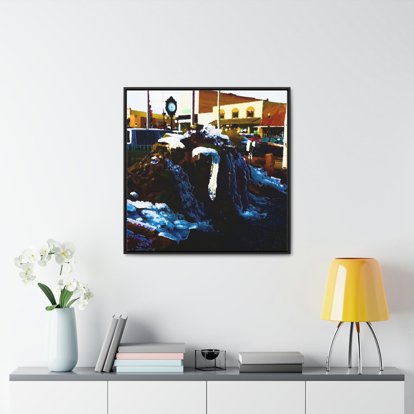 Gallery Canvas Wraps, Square Frame ...  "Ice & Water Sculpted" ... Downtown Grangeville, Idaho ... Adjacent To Irwin Pharmacy ... 5Jan23 ... Original Works ...