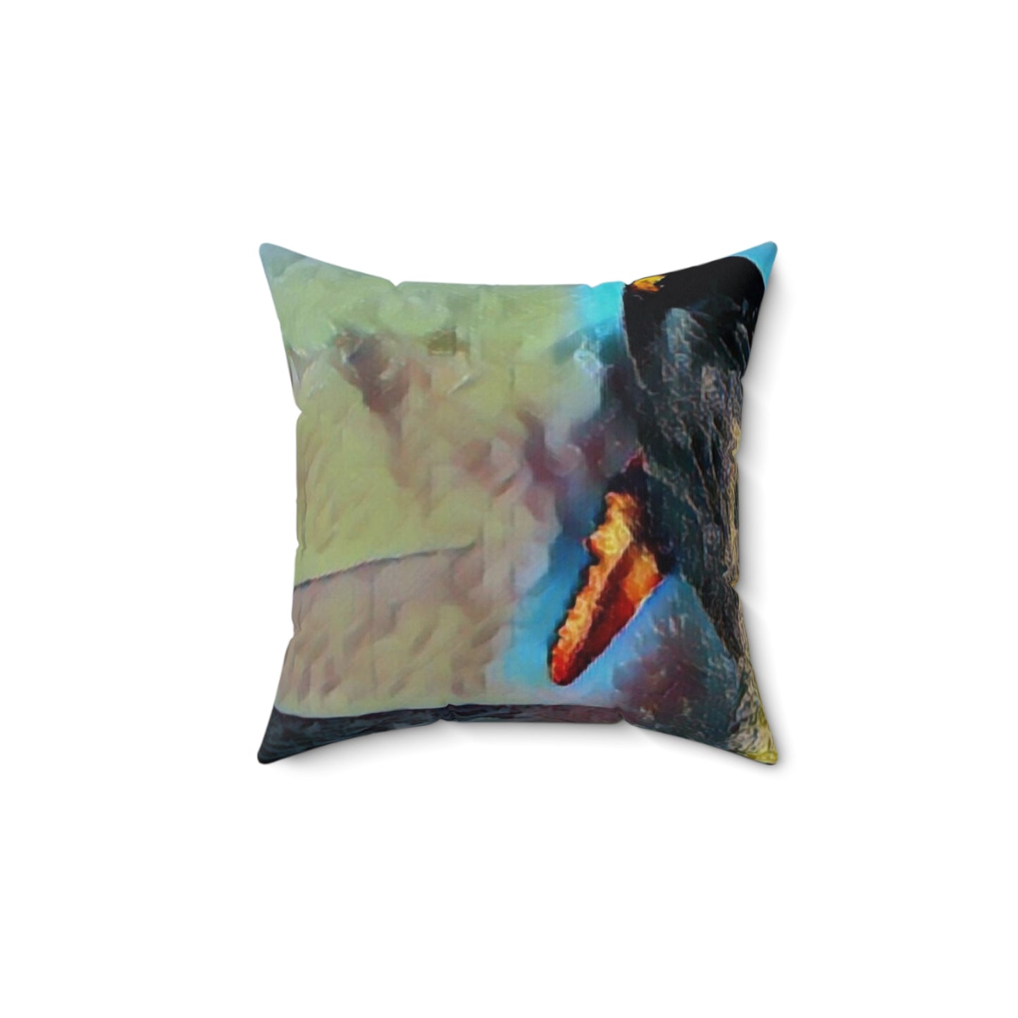 Spun Polyester Square Pillow ... An Extraordinary Humpback Breach ... 'With Explosive Energy' ... Family Archives (KPH) ... Circa: 21st Century. Maui, HI ... Original Works ...