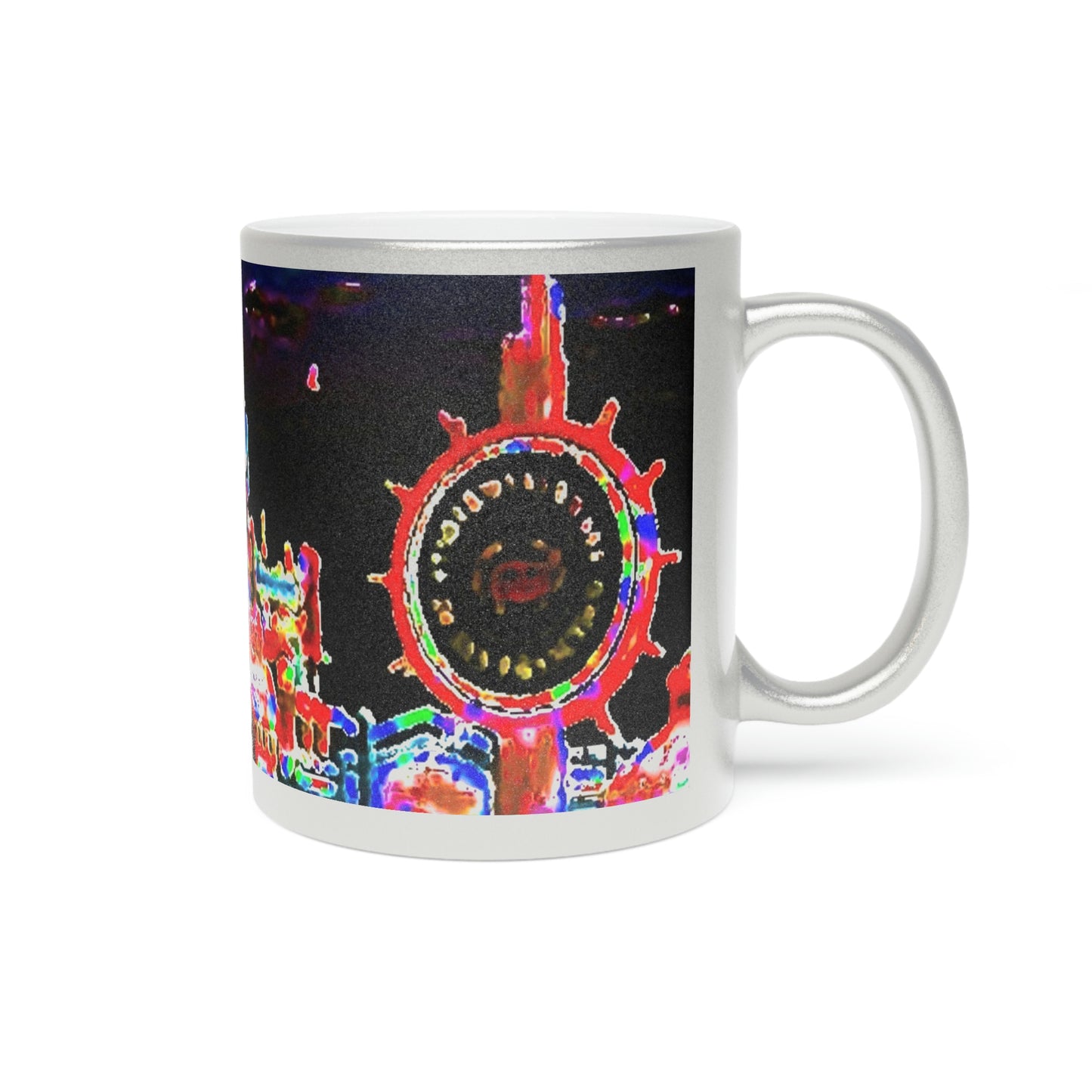 Metallic Mug (Silver\Gold) ... "No.9 Fishermen's Grotto - Fishermen's Wharf, SF, California" ... Family Archives: 1970's ... Original Works ...