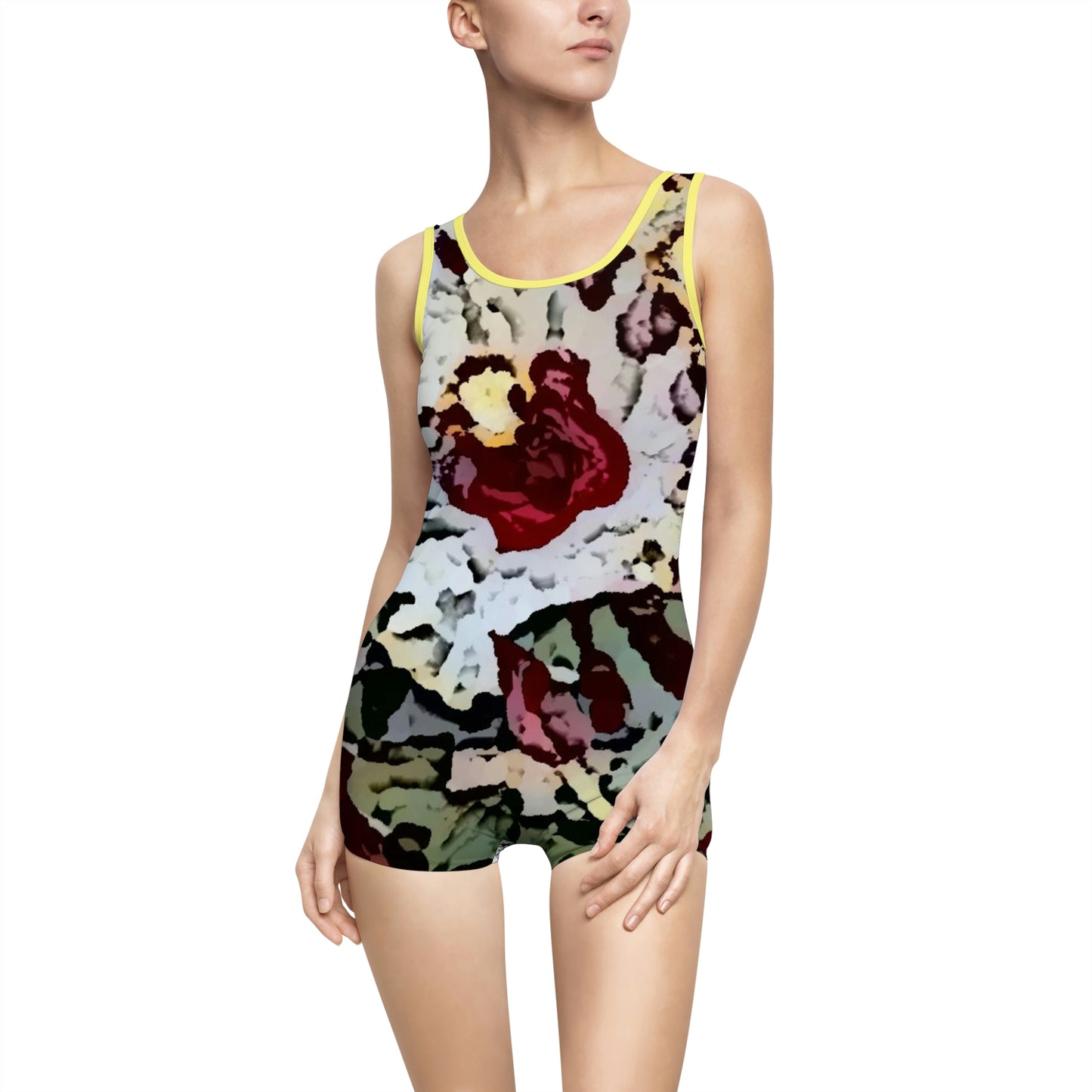 Women's Vintage Swimsuit ... "A Friendly Flower" ... Pointsettia 'Pointing' ... Original Works ... (Supplied Photograph) ...