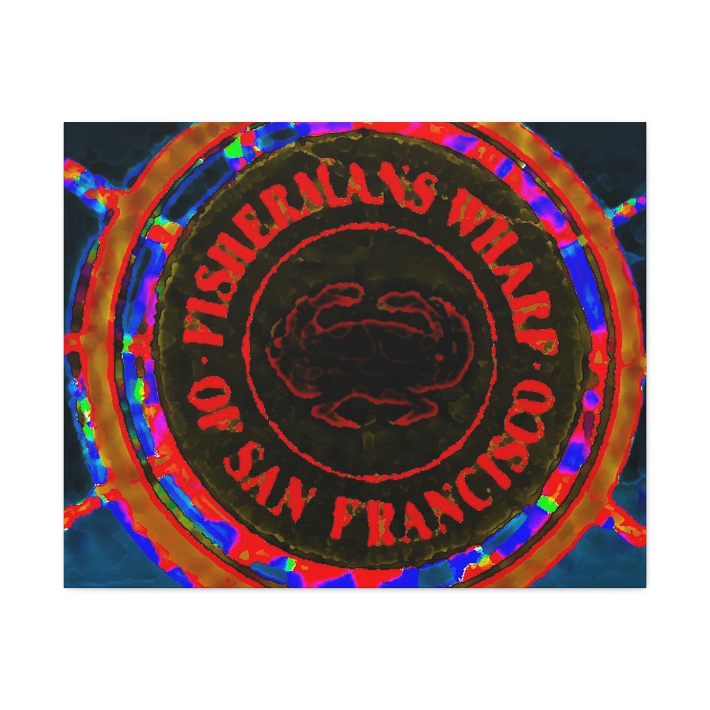 Satin Canvas, Stretched ... "No.9 Fishermen's Grotto - Fishermen's Wharf, SF, California" ... Family Archives: 1970's ... Original Works ...