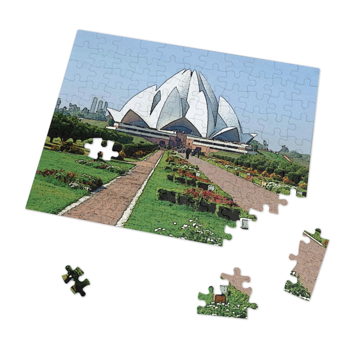 Jigsaw Puzzle (30, 110, 252, 500,1000-Piece) ... 'Bahai'i House-Of-Worship' ... "Lotus Temple: Delhi, India, 2008" ... Original Works ...