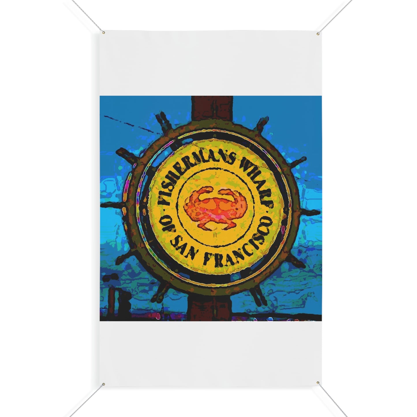 Matte Banner ... "No.9 Fishermen's Grotto - Fishermen's Wharf, SF, California" ... Family Archives: 1970's ... Original Works ...