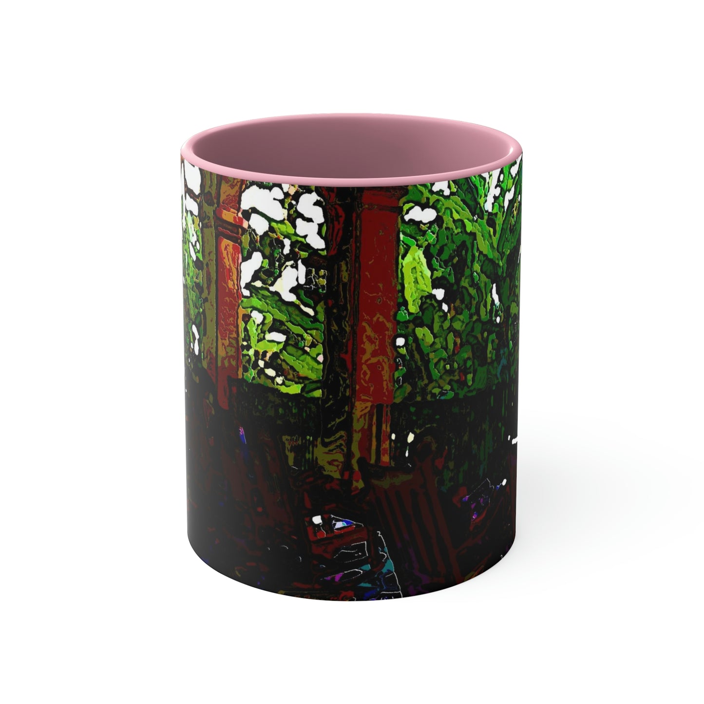 Accent Coffee Mug, 11oz ...  Lanai & Rocking Chairs At: 'The Pink Palace' ... The Royal Hawai'ian ... Honolulu, HI ... '27Oct2014' ... Original Works ...