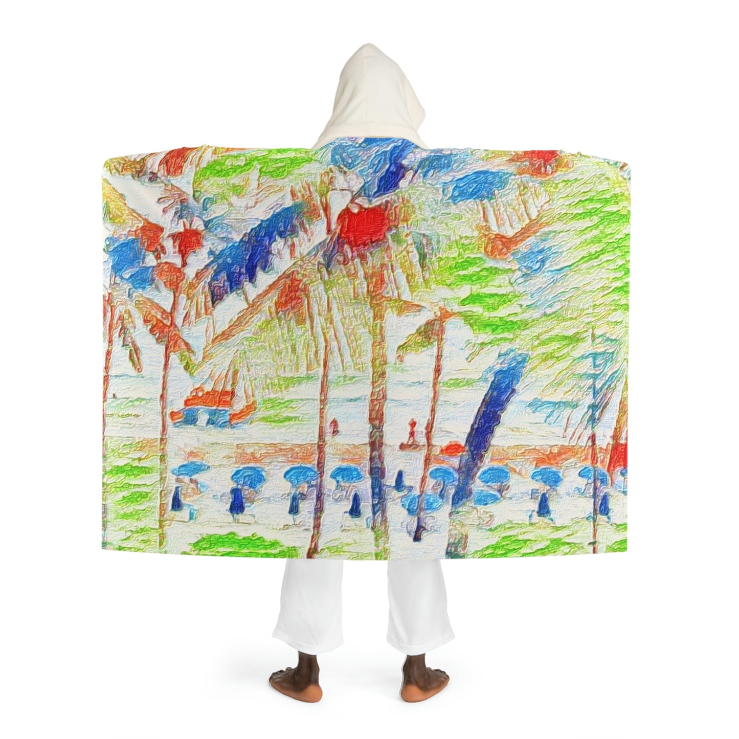 Hooded Sherpa Fleece Blanket ... "The Royal Hawai'ian: Waikiki Beach_Beach" ... Honolulu, HI ... October 2014 (Halloween) ... Original Works ...