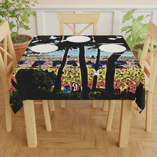 Tablecloth ... "A Beautiful Beach Amongst The Palms" ... The Outrigger Waikiki, Honolulu, Oahu ... Original Works ...