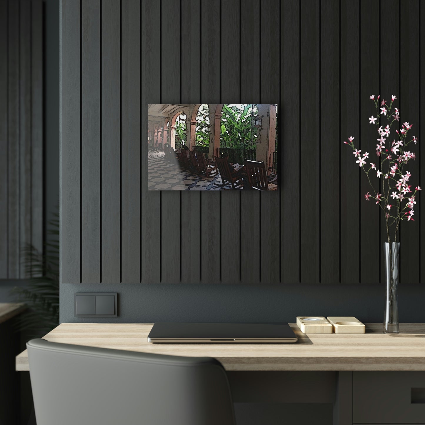 Acrylic Prints ...  Lanai & Rocking Chairs At: 'The Pink Palace' ... The Royal Hawai'ian ... Honolulu, HI ... '27Oct2014' ... Original Works ...