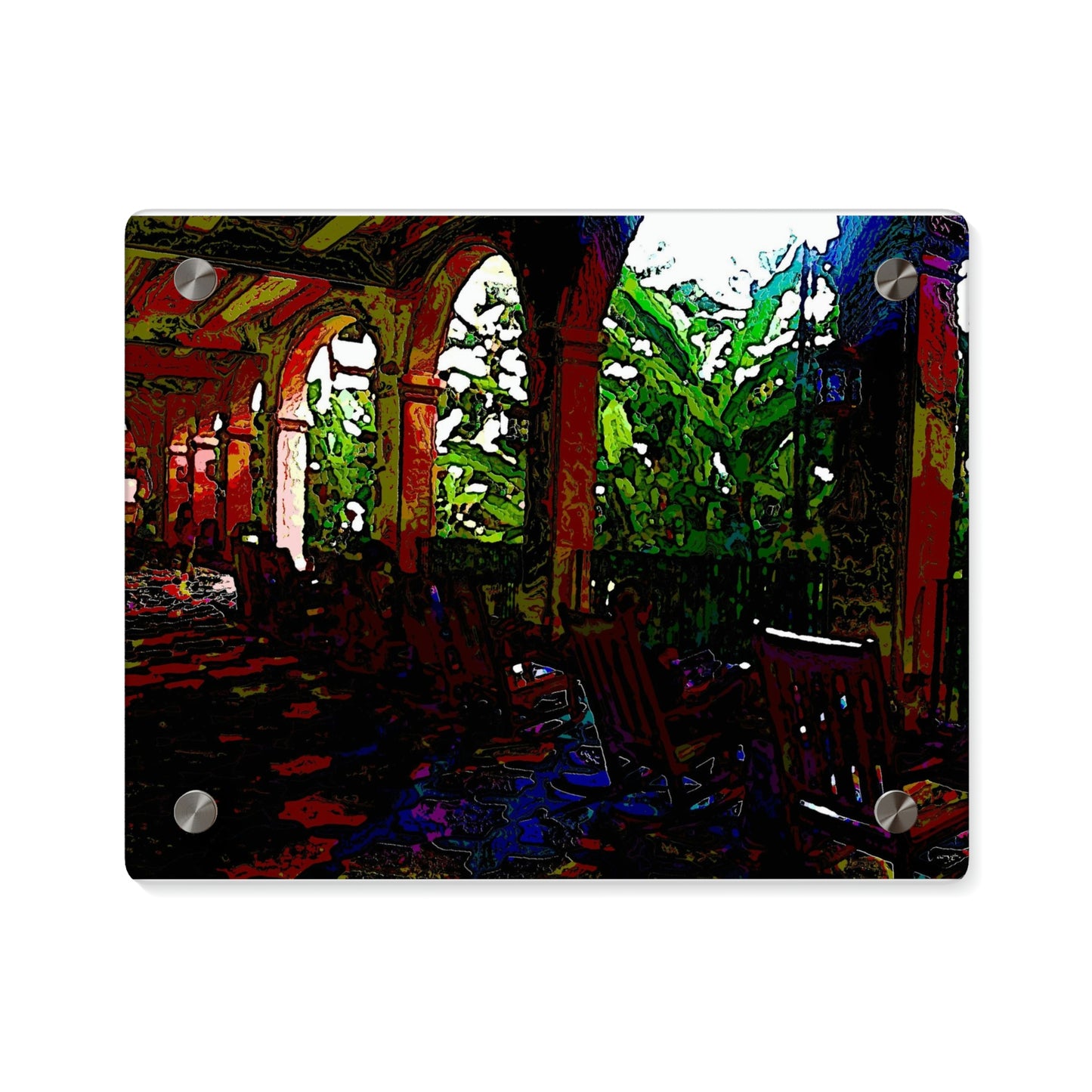 Acrylic Wall Art Panels ... Lanai & Rocking Chairs At: 'The Pink Palace' ... The Royal Hawai'ian ... Honolulu, HI ... '27Oct2014' ... Original Works ...