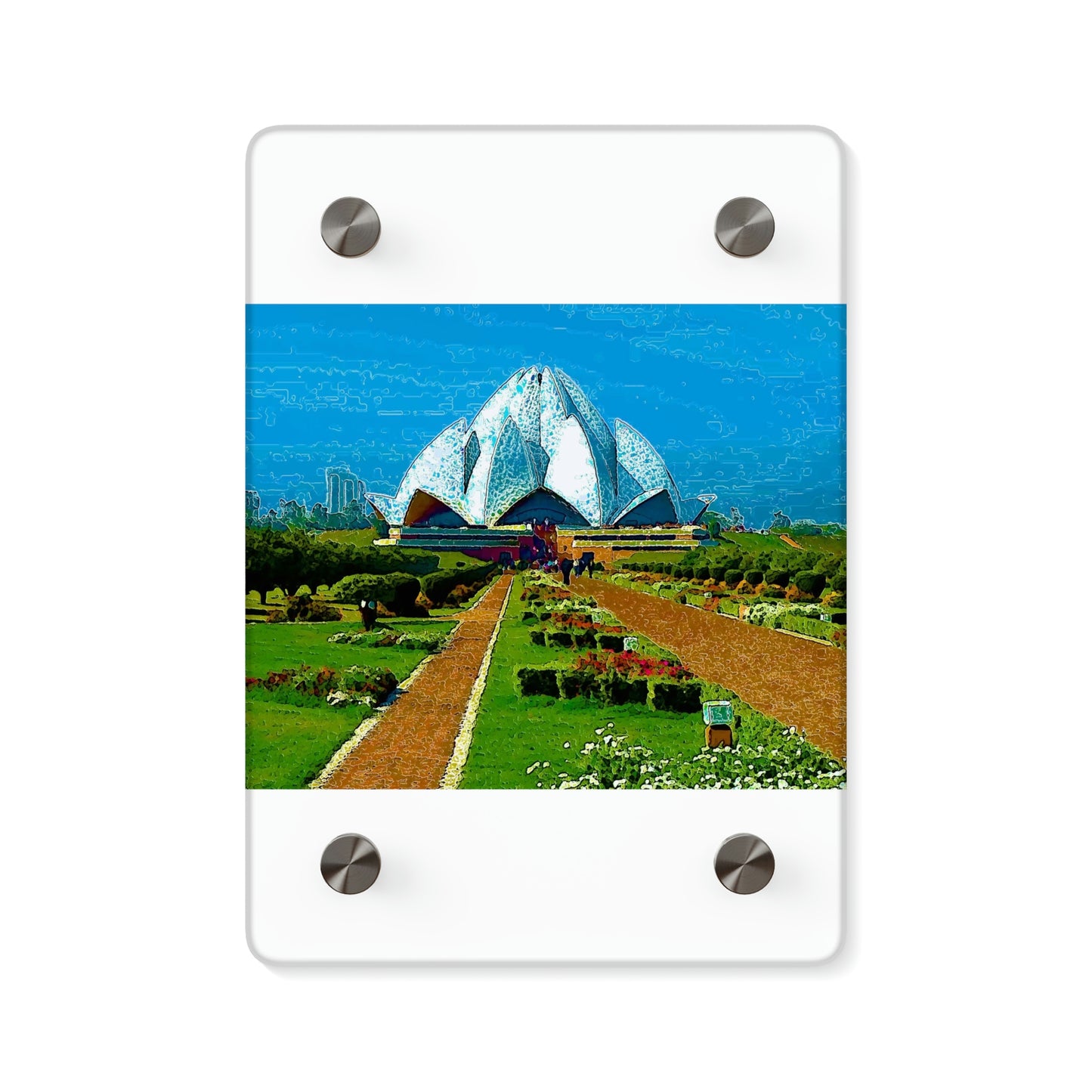 Acrylic Wall Art Panels ... 'Bahai'i House-Of-Worship' ... "Lotus Temple: Delhi, India, 2008" ... Original Works ...