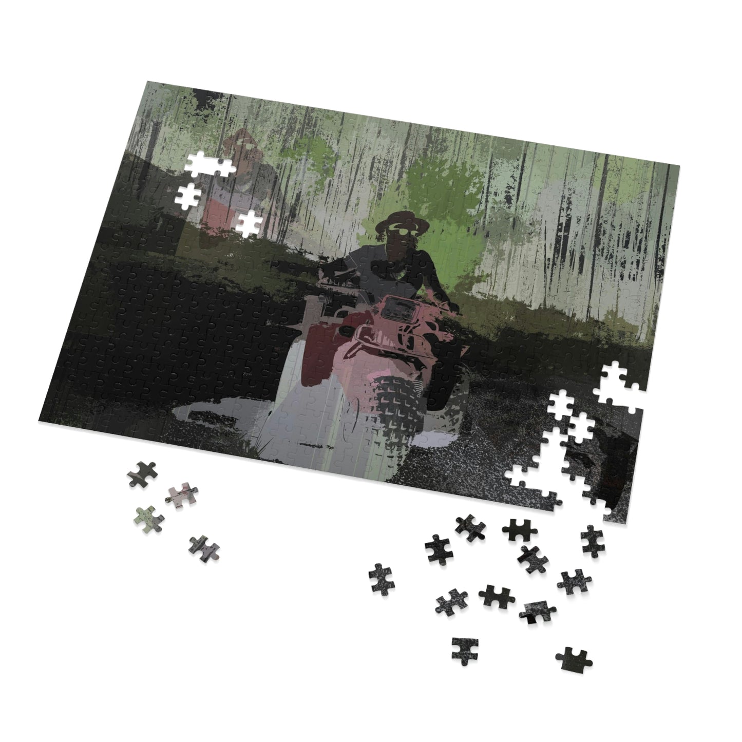 Jigsaw Puzzle (30, 110, 252, 500,1000-Piece) ... 3-Wheeln' N' Groovin The Mountain Roads ... Central Idaho ... Original Works ...