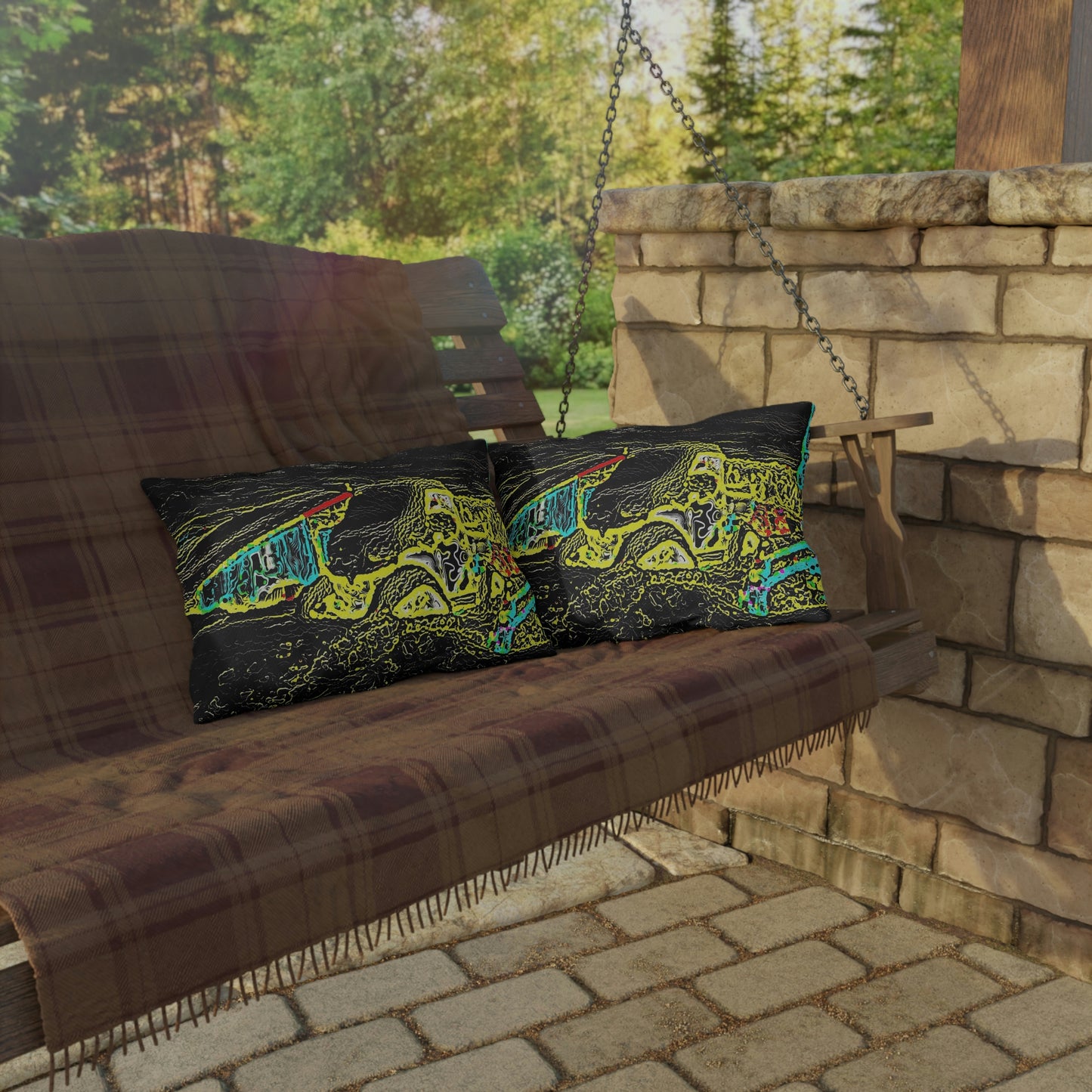 Outdoor Pillows ...  "Snow Vehicle In Snow Storm At-Rest" ... Circa 12Mar23 ... Central Idaho ... 18-Hours Rendering Time: Original Works ...