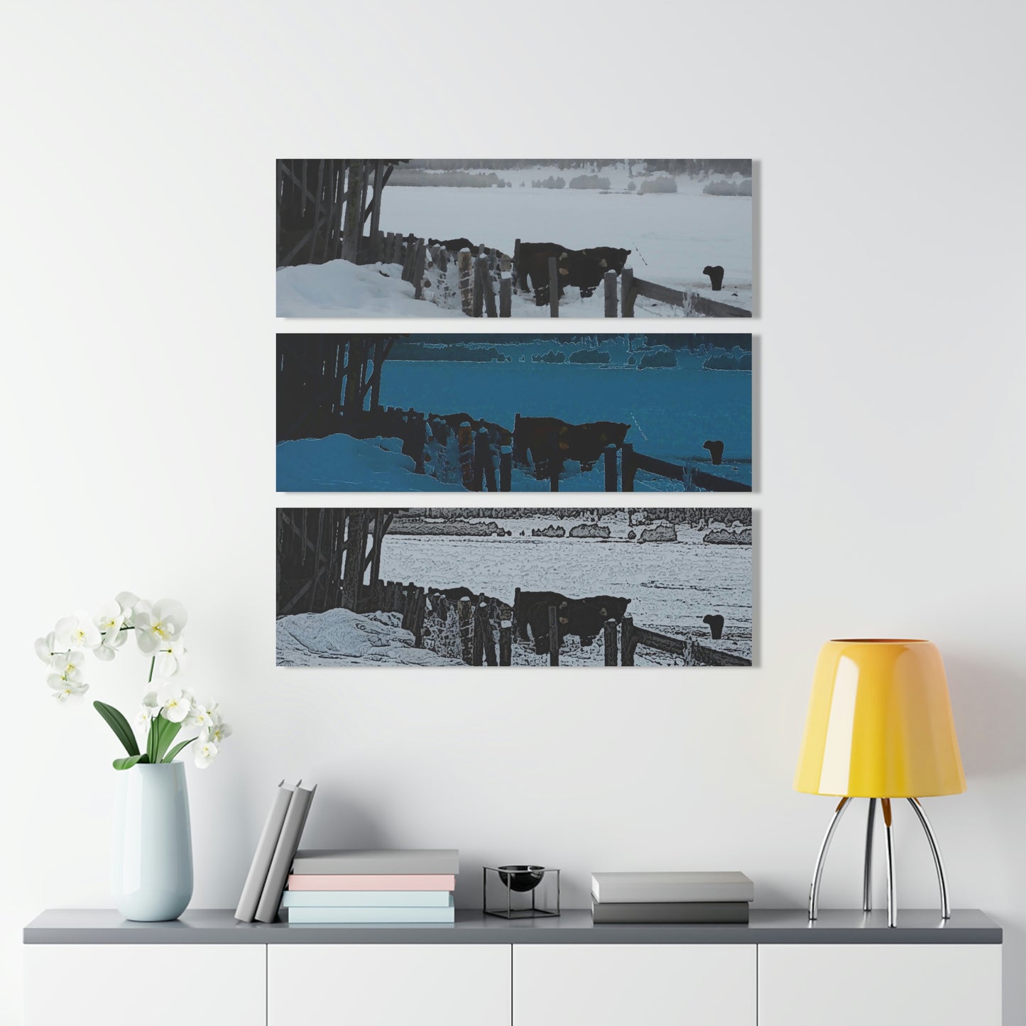Acrylic Prints (Triptych) ... A Quiet Morning ... "Along The Red River & Nature Preserve Plateau" ... Jan23 ... Original Works ...