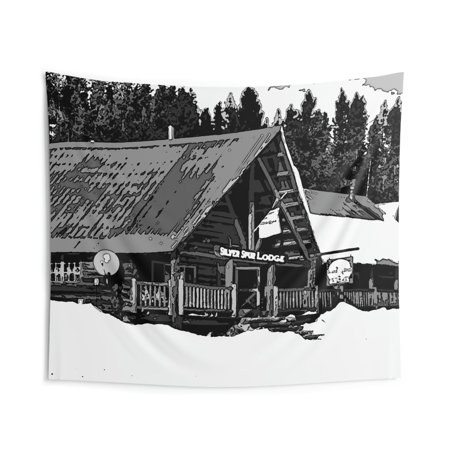 Indoor Wall Tapestries ... A Beautiful Lodge & Back-Country Outfitter In A Mountain Town ... 'Dixie, Idaho, November 2022' ... Original Works ...