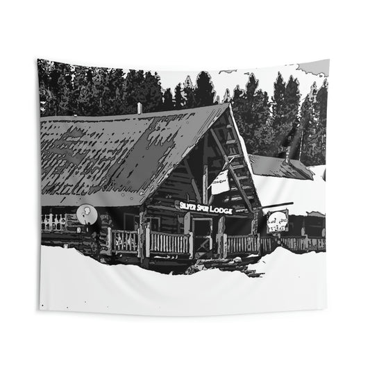 Indoor Wall Tapestries ... A Beautiful Lodge & Back-Country Outfitter In A Mountain Town ... 'Dixie, Idaho, November 2022' ... Original Works ...