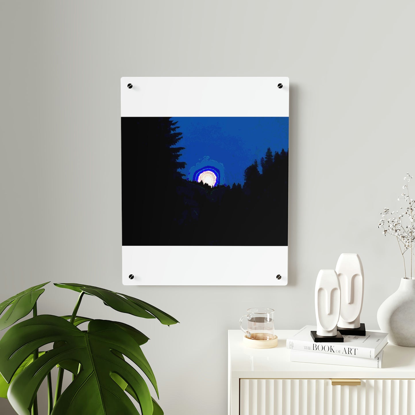 Acrylic Wall Art Panels ... "The Road Home" ...' Over The River & Through The Woods To? ...' ... Moonscape Near Elk City, Idaho ... Original Works ... 5Jan23 ...